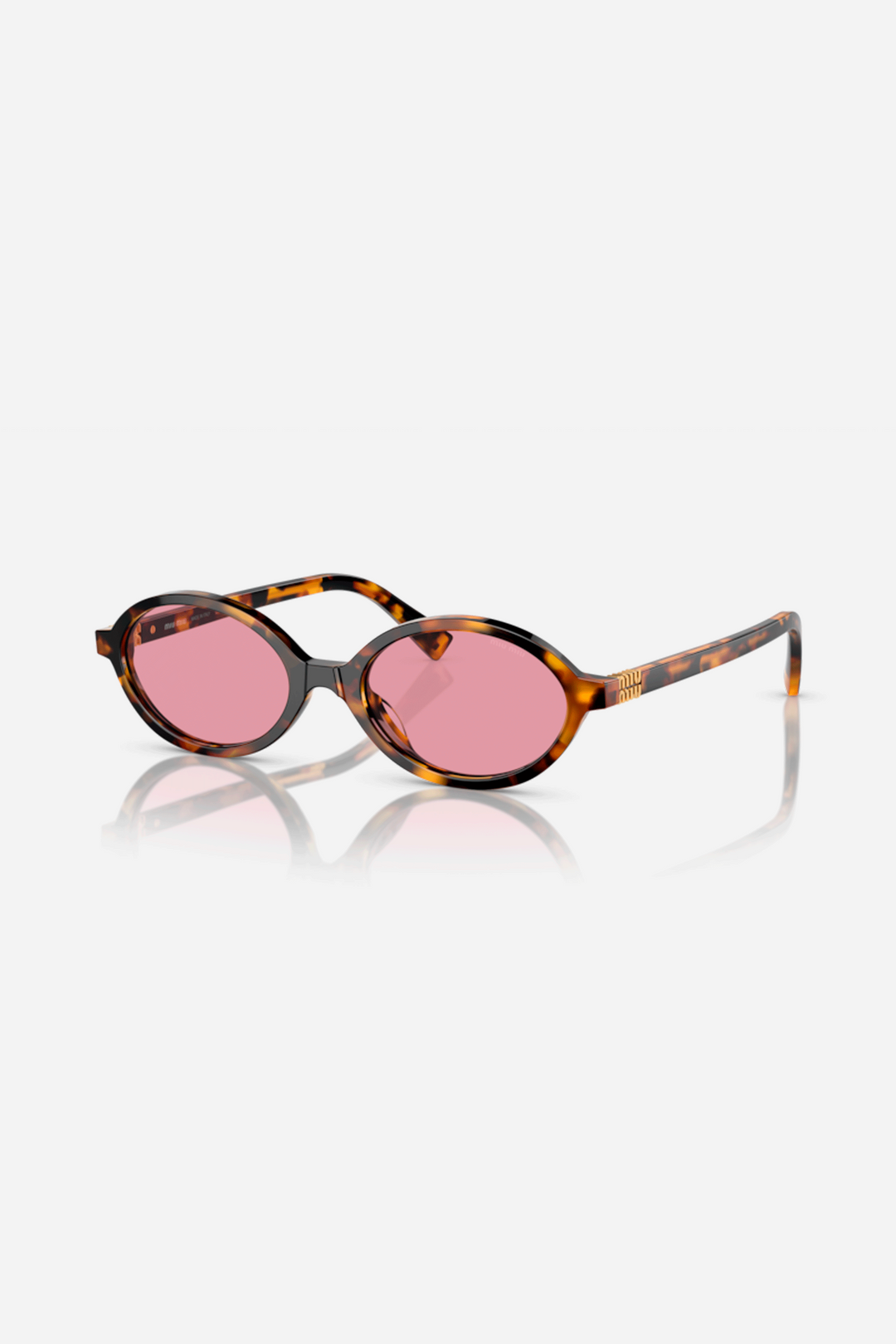 Miu Miu oval acetate brown and pink sunglasses