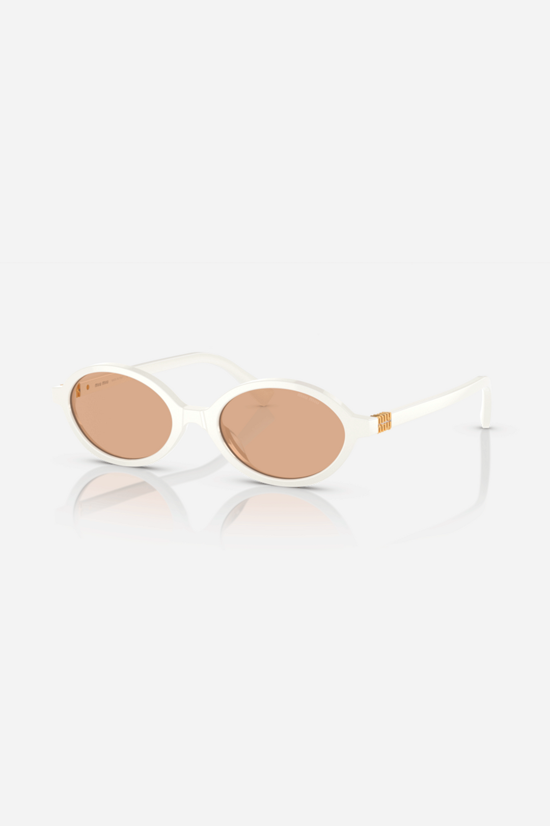 Miu Miu oval acetate white sunglasses