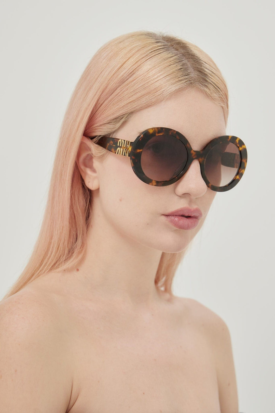 Miu Miu round havana sunglasses