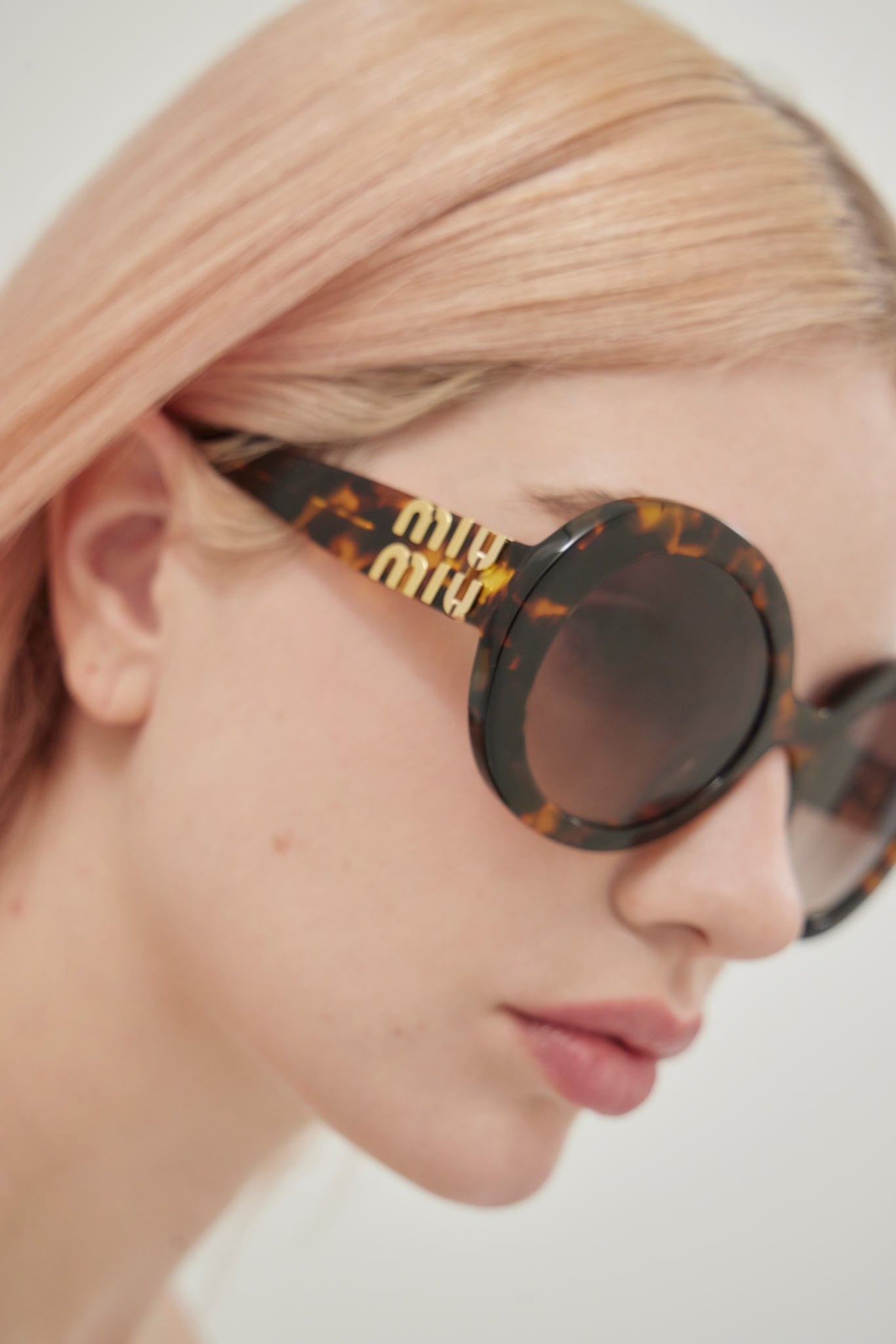 Miu Miu round havana sunglasses