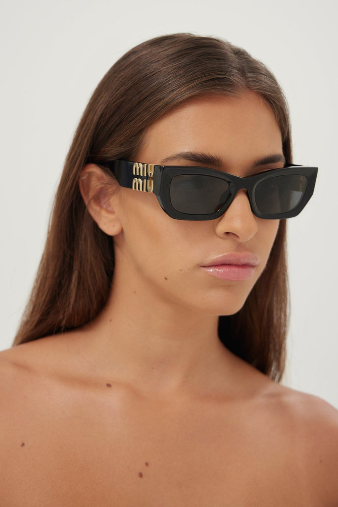 Miu Miu small cat-eye black sunglasses – Eyewear Club