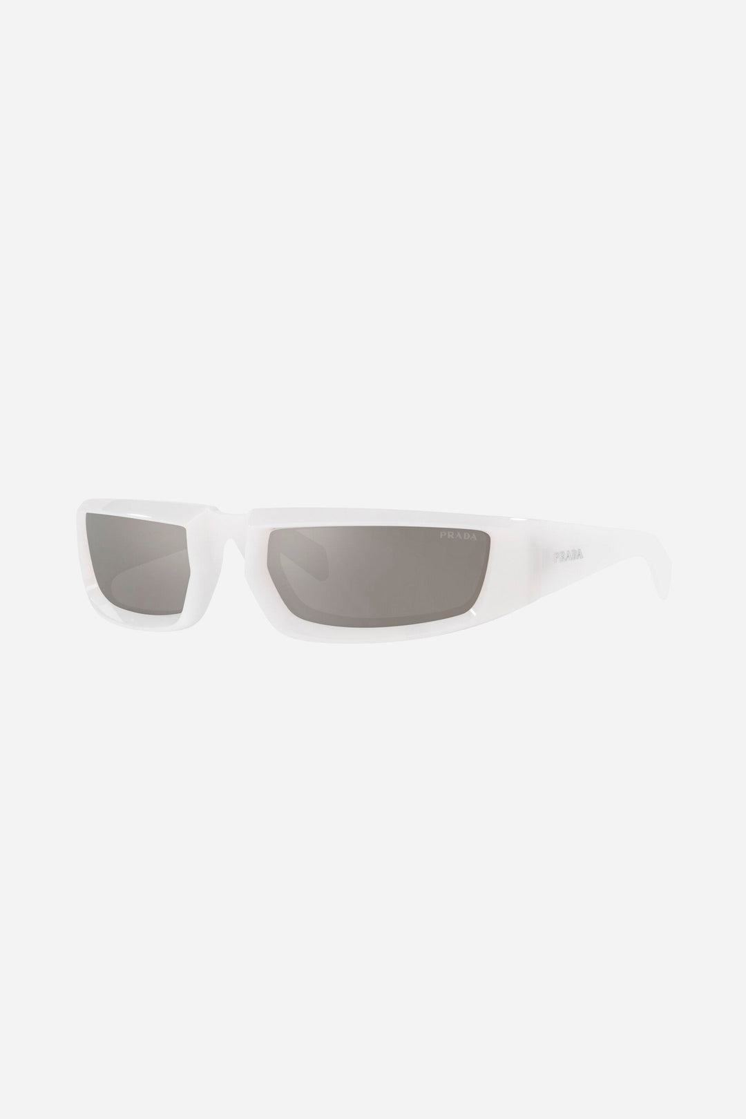 Prada runway wrap around white sunglasses