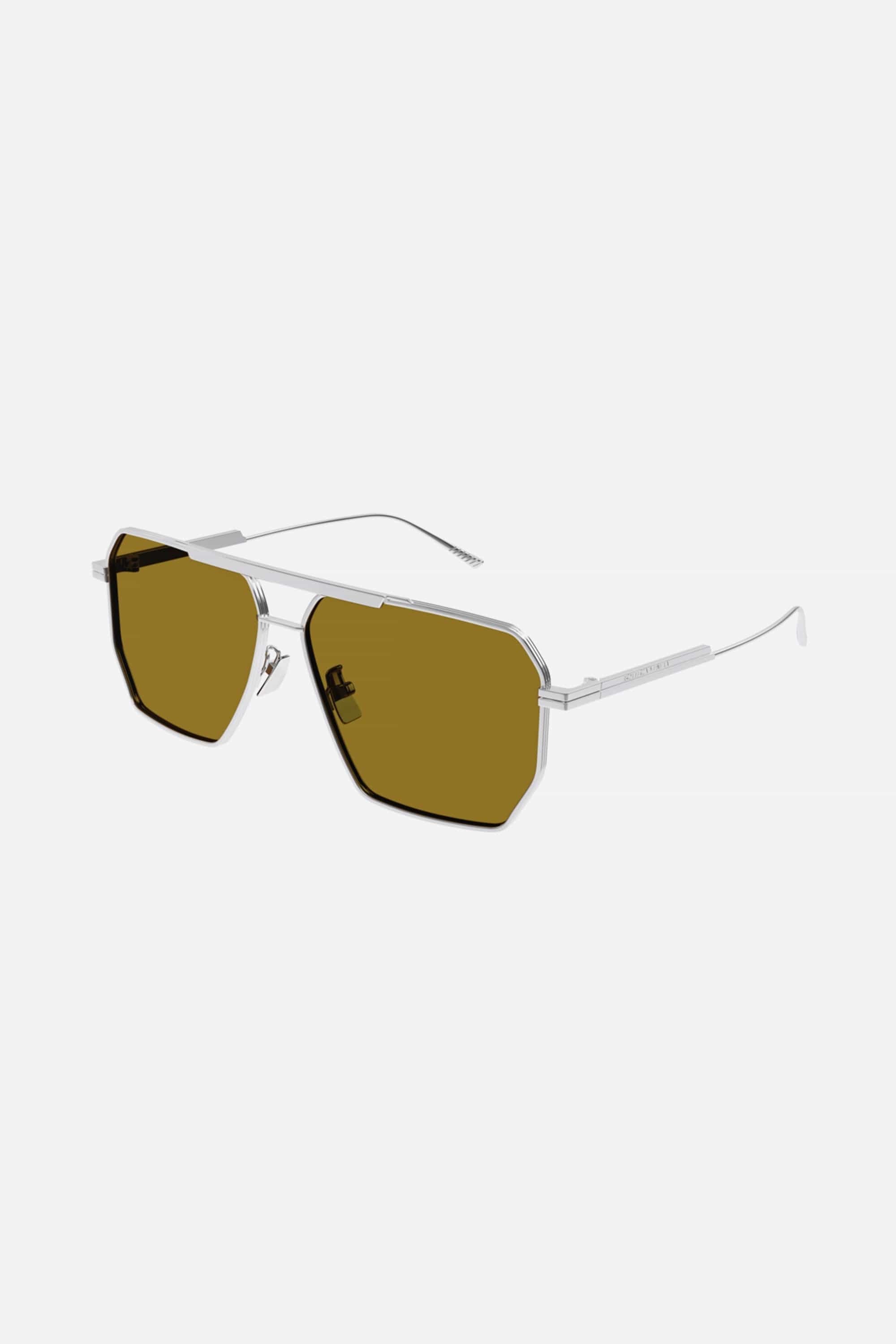 Bottega Veneta caravan silver sunglasses