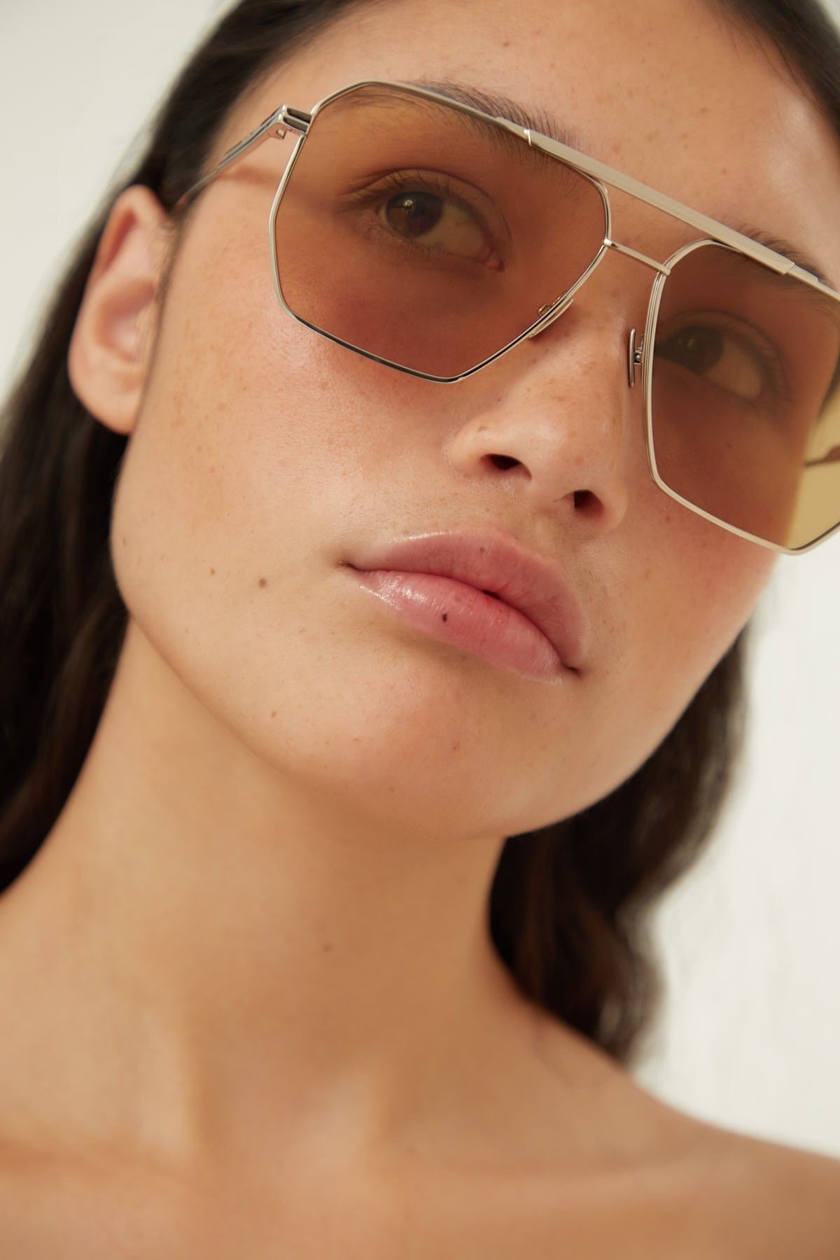 Bottega Veneta caravan silver sunglasses