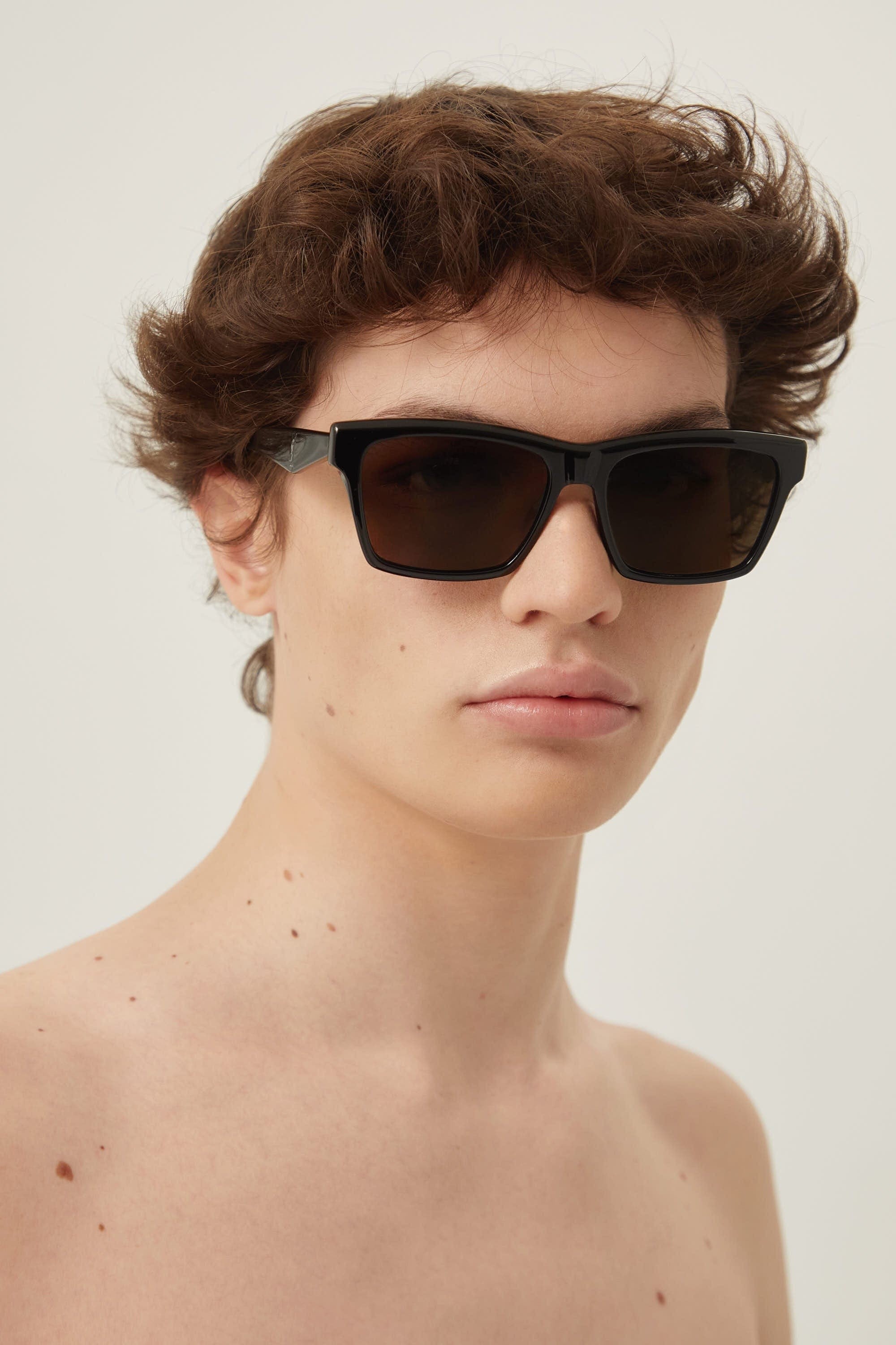 Saint Laurent black rectangular shape sunglasses