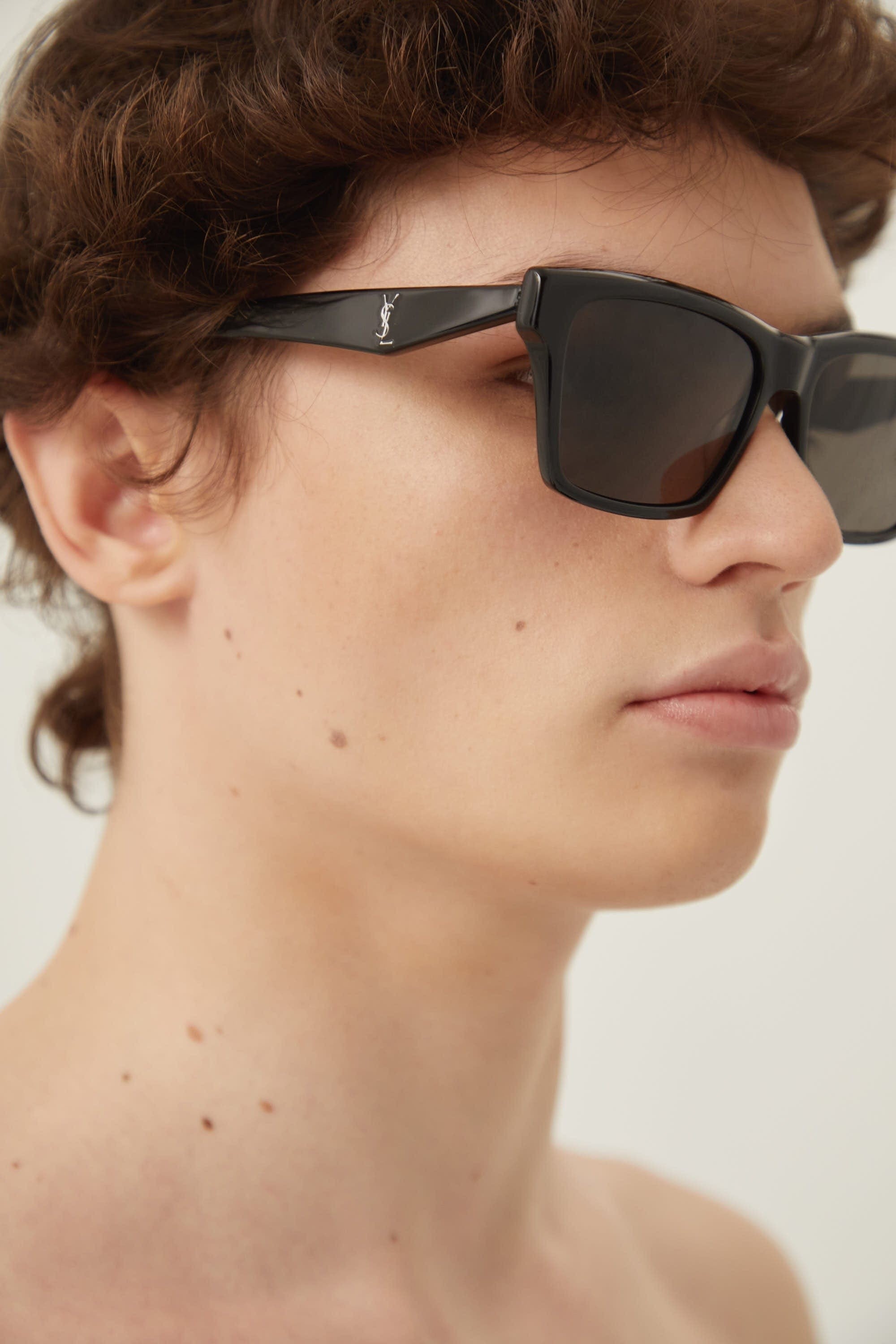 Saint Laurent black rectangular shape sunglasses