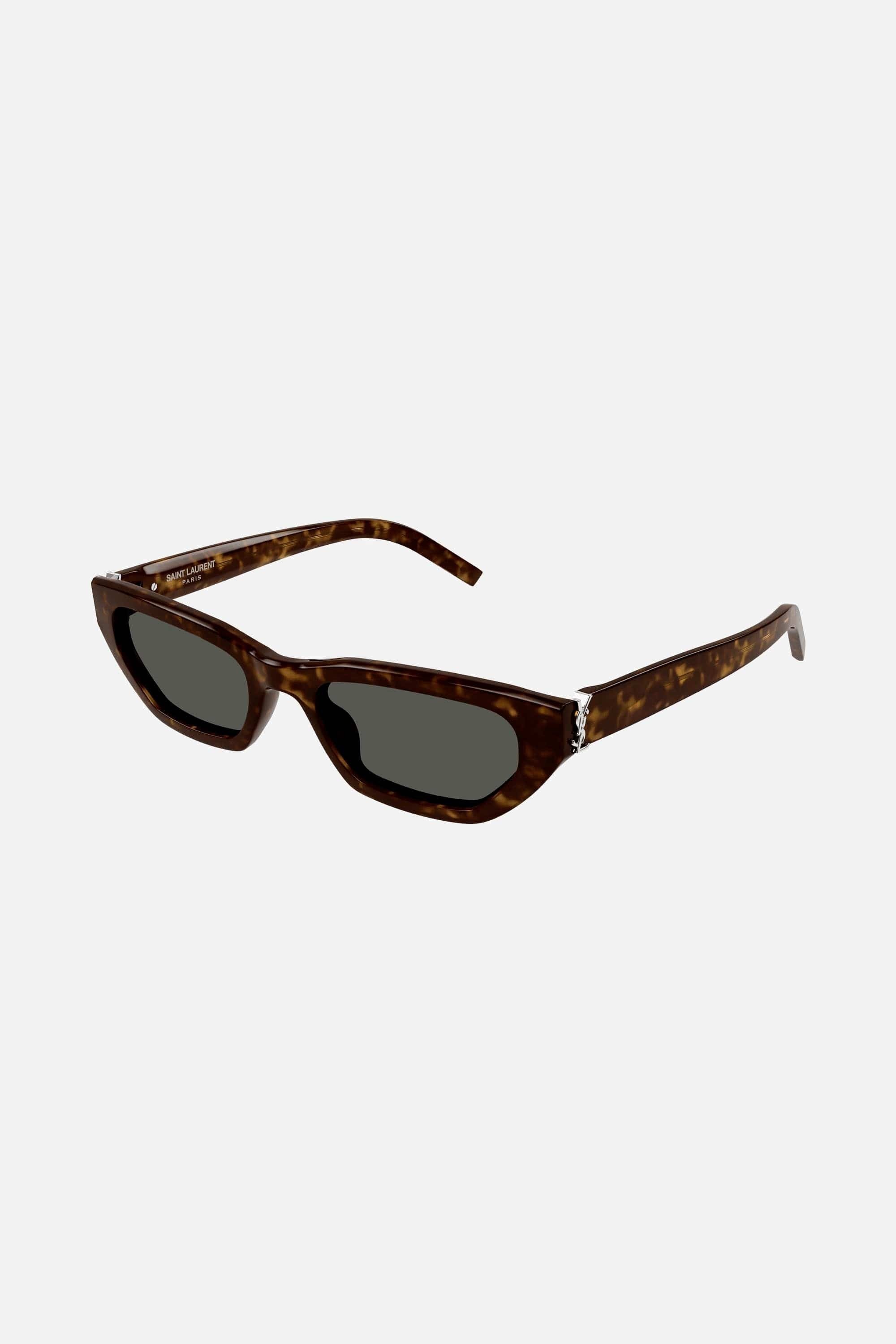 Saint Laurent dark havana  micro shade featuring YSL logo