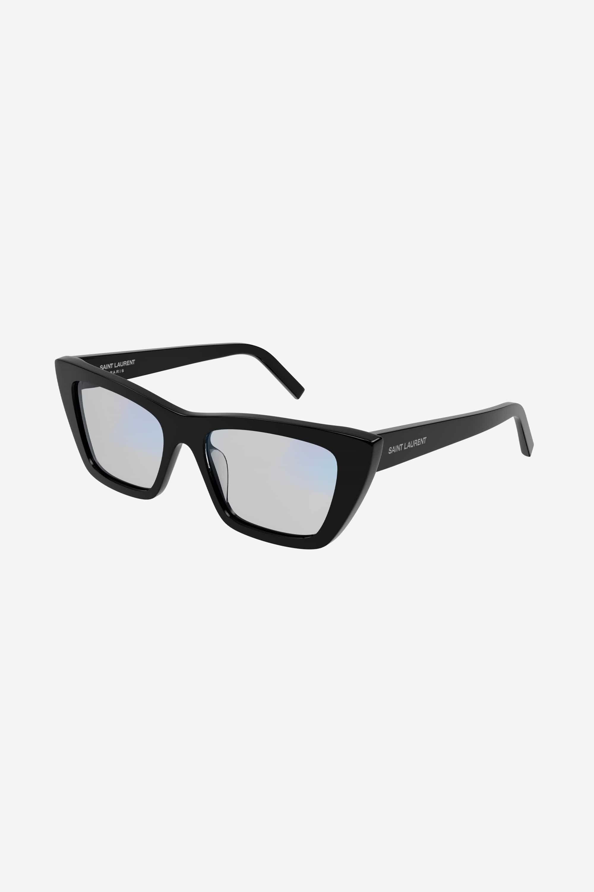 Saint Laurent mica black blue light frame