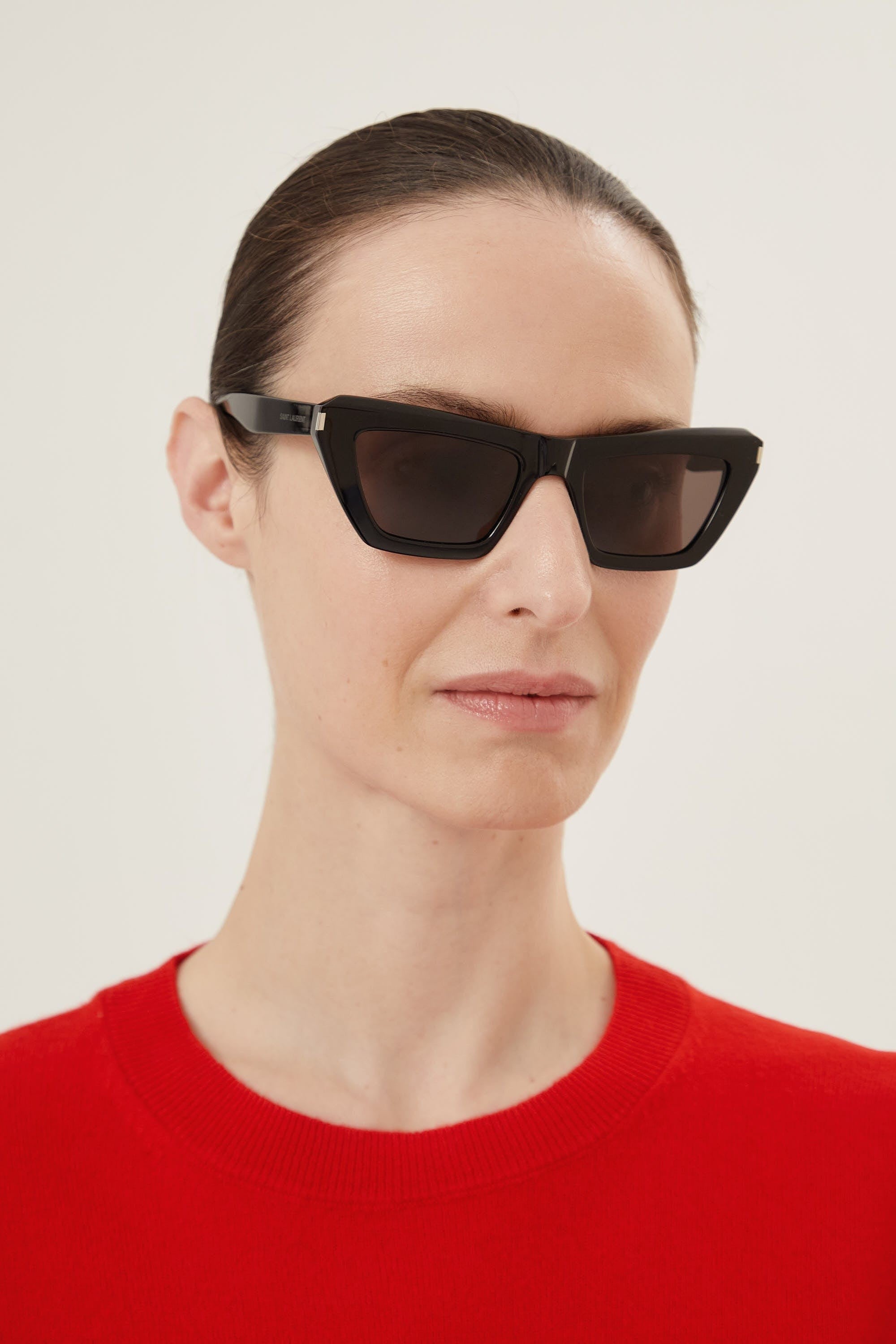 Saint Laurent narrow black cat eye sunglasses