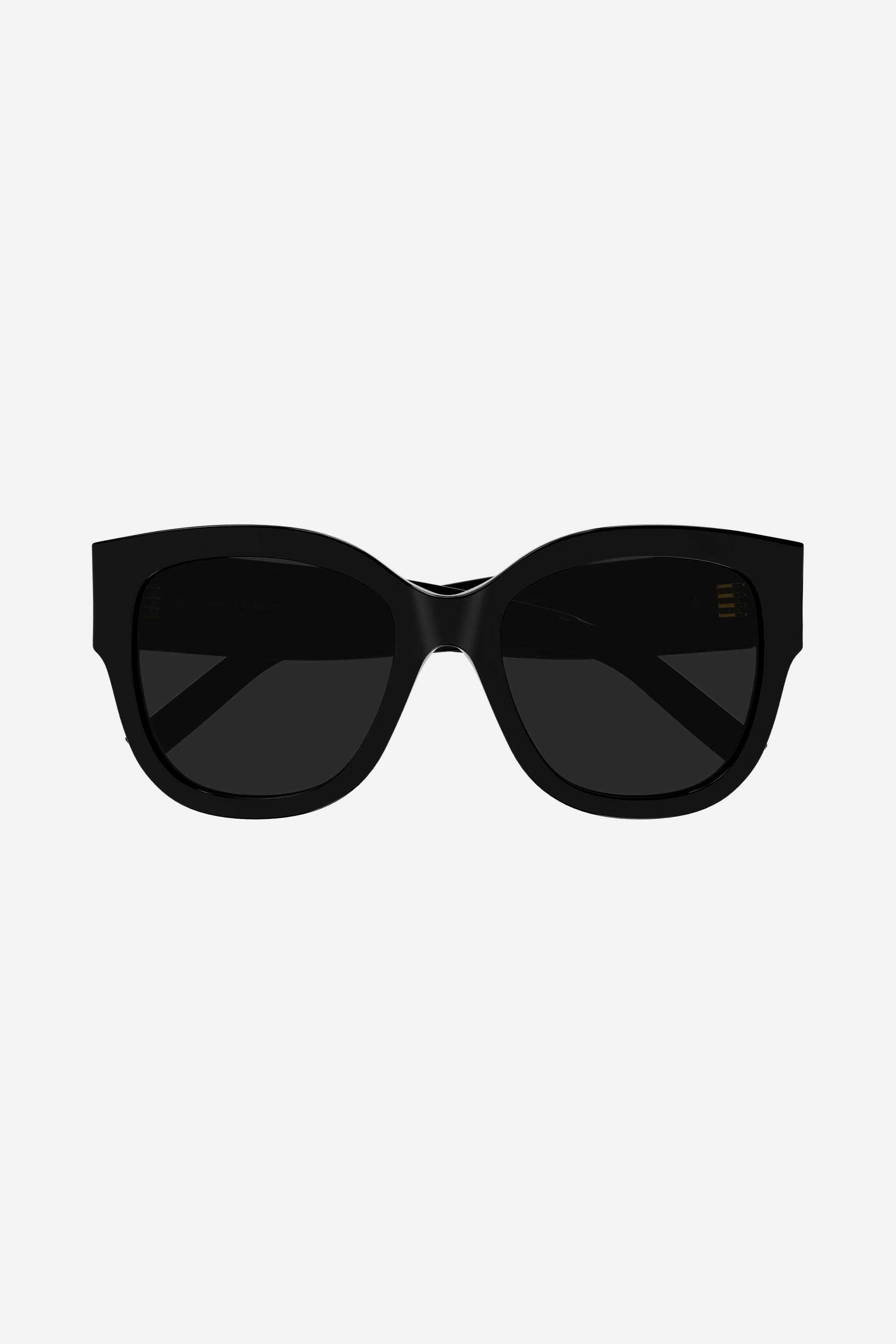 Saint Laurent SL M95 oversized black and silver cat eye sunglasses