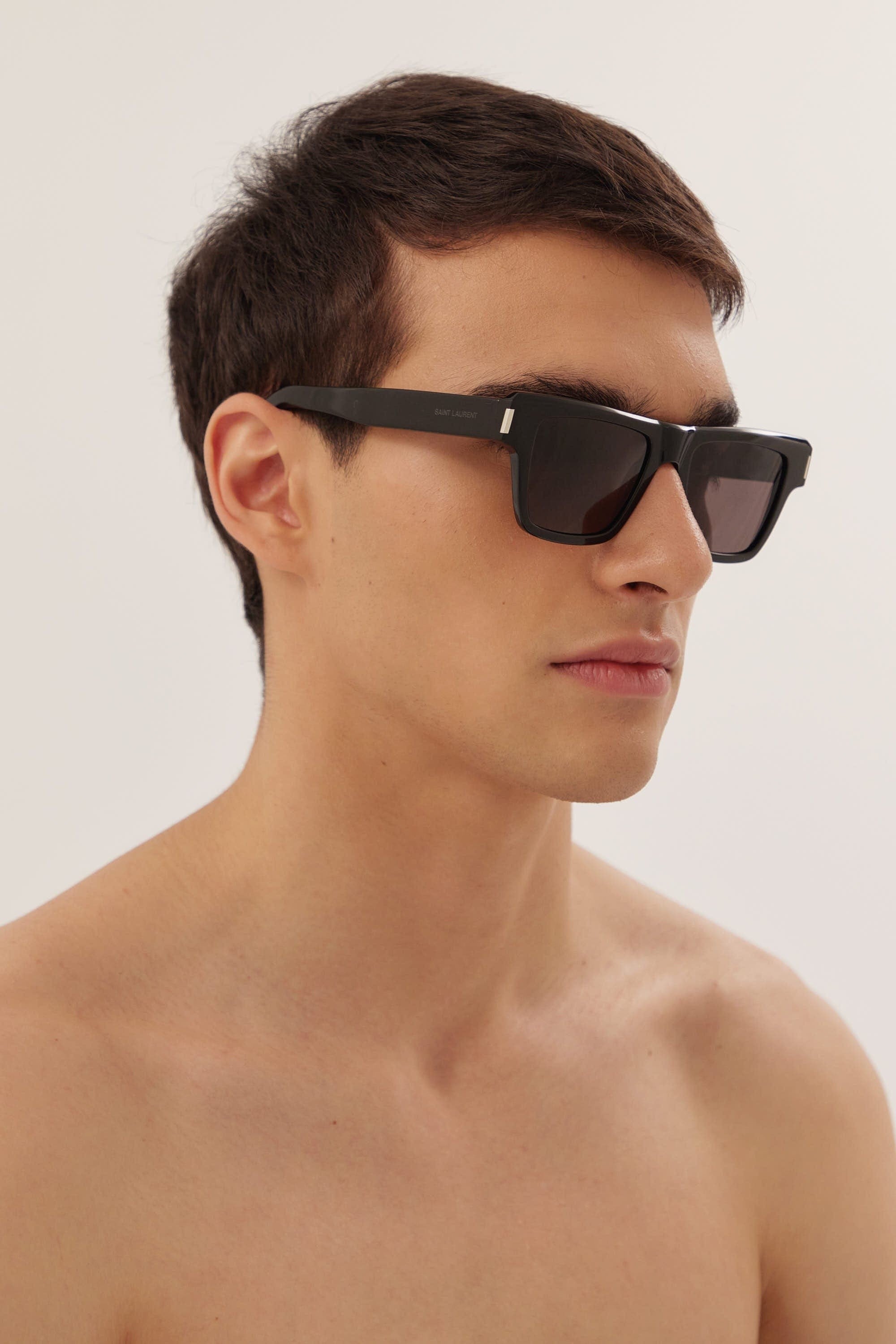 Saint Laurent squared black angular sunglasses