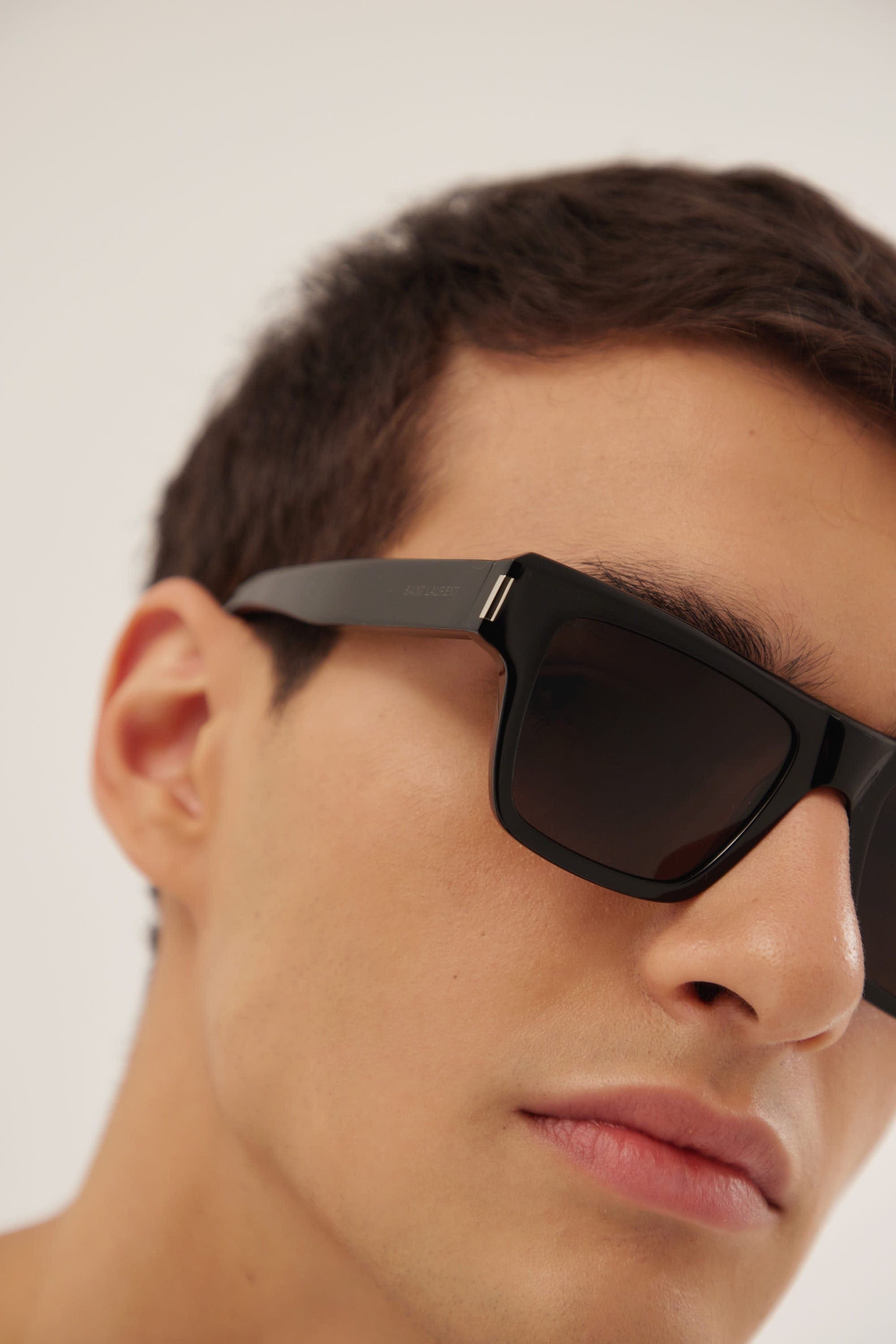 Saint Laurent squared black angular sunglasses