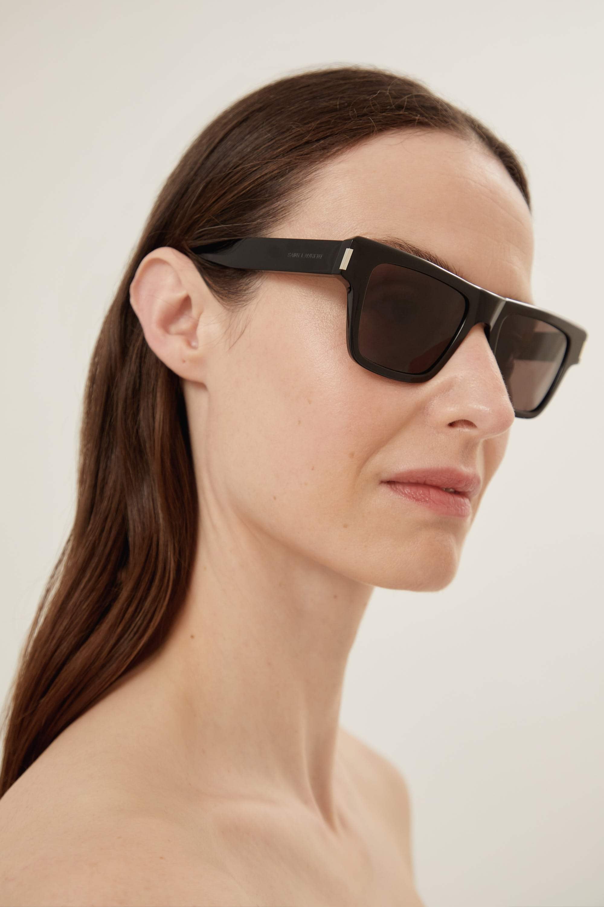 Saint Laurent squared black angular sunglasses