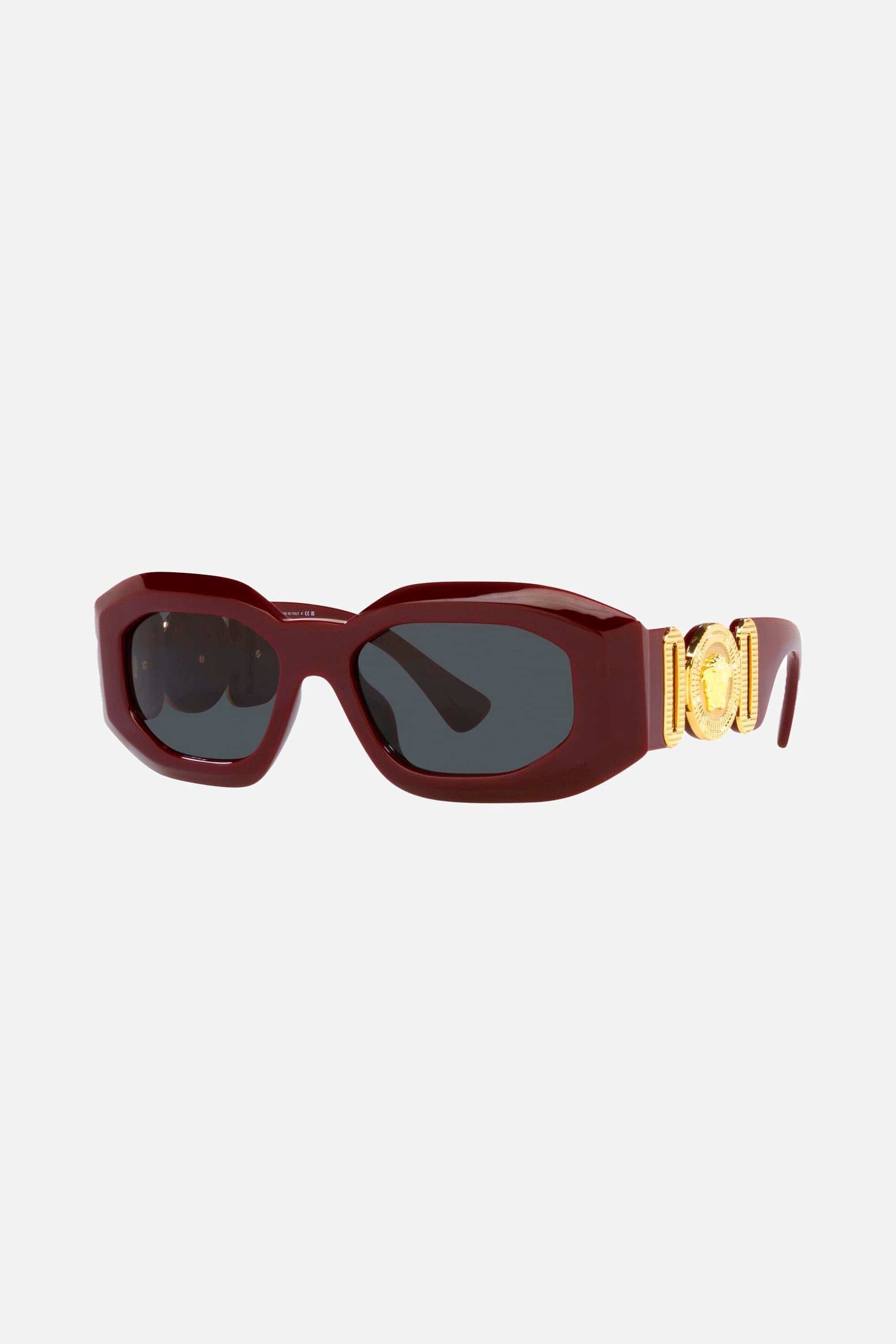 Versace biggie bold sunglasses in burgundy with iconic jellyfish