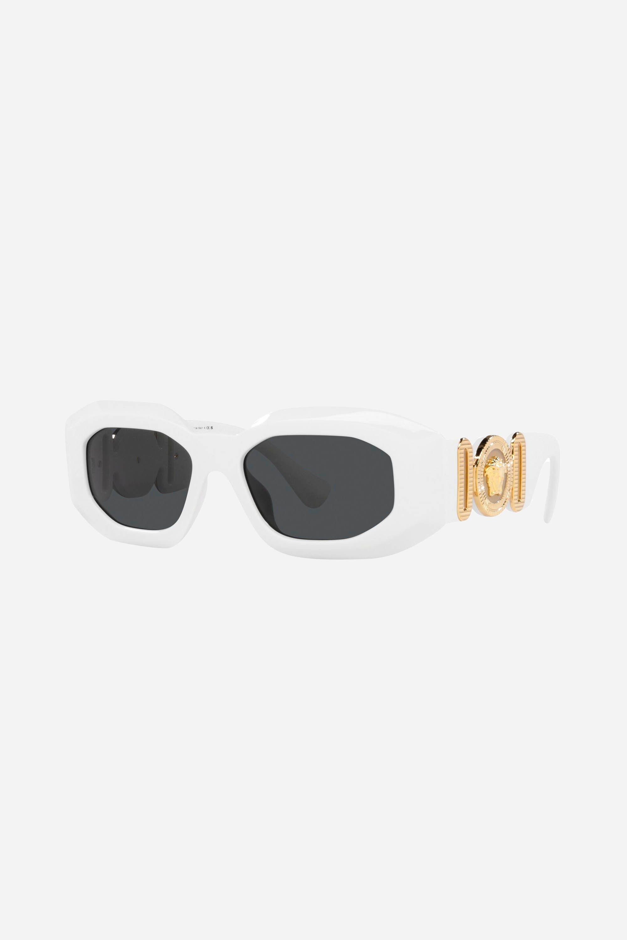 Versace biggie bold sunglasses in white with iconic jellyfish