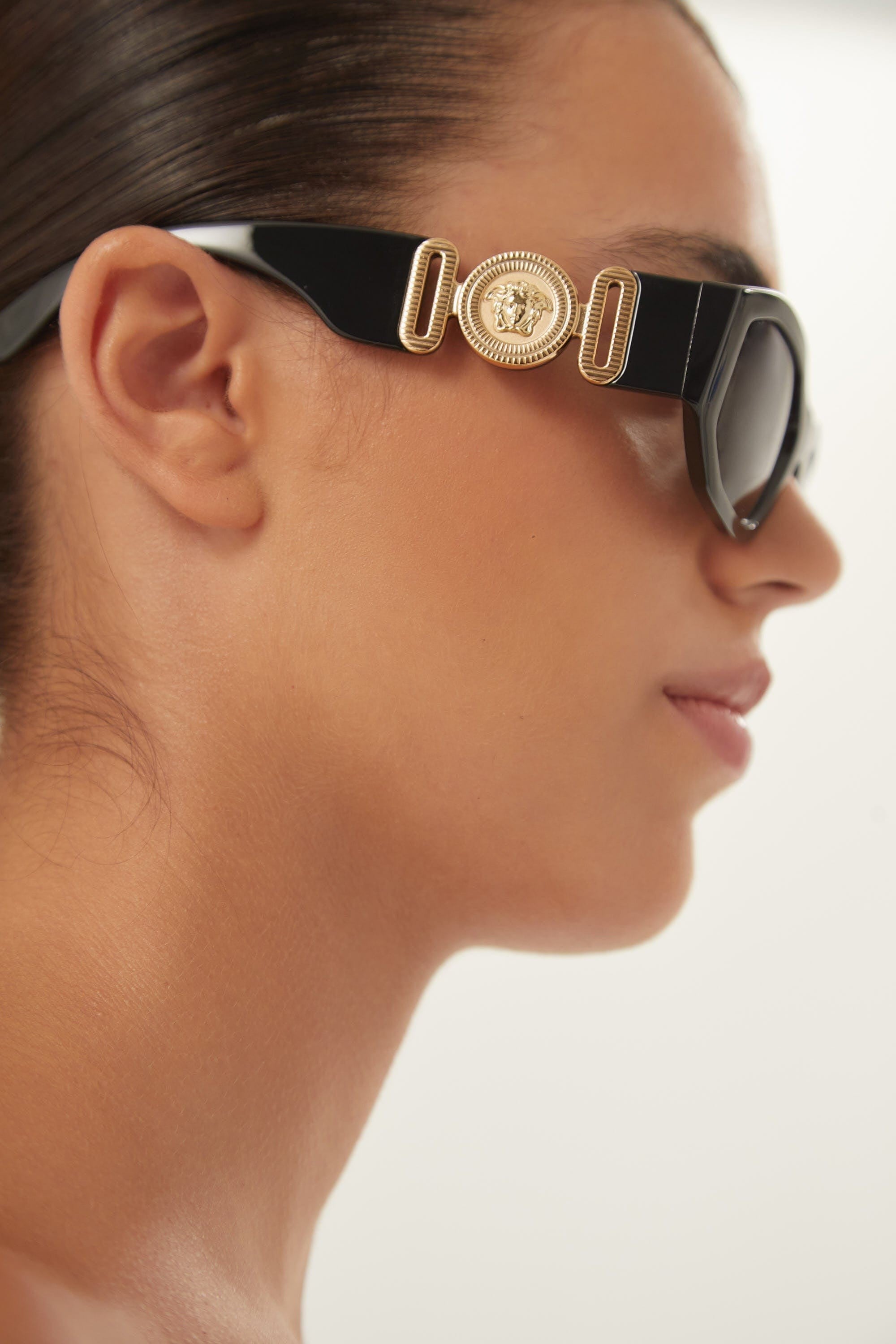 Versace biggie sunglasses in black with iconic jellyfish