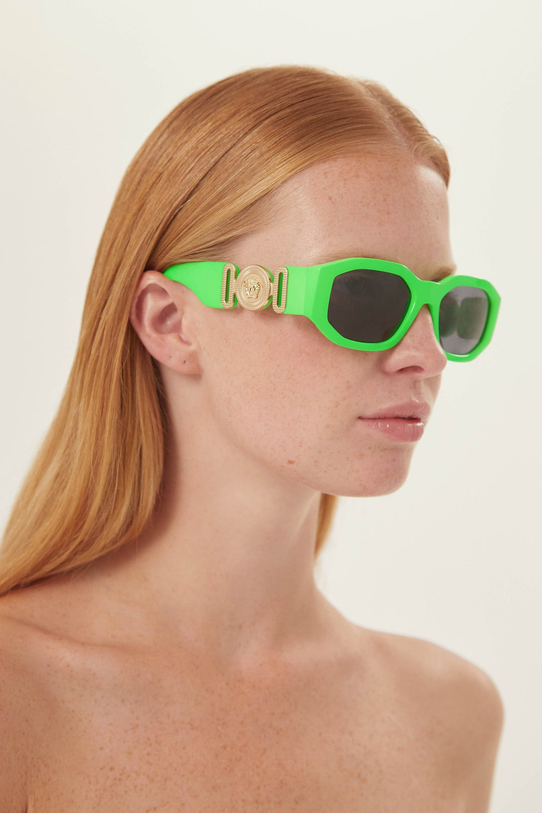 Versace biggie sunglasses in green with iconic jellyfish