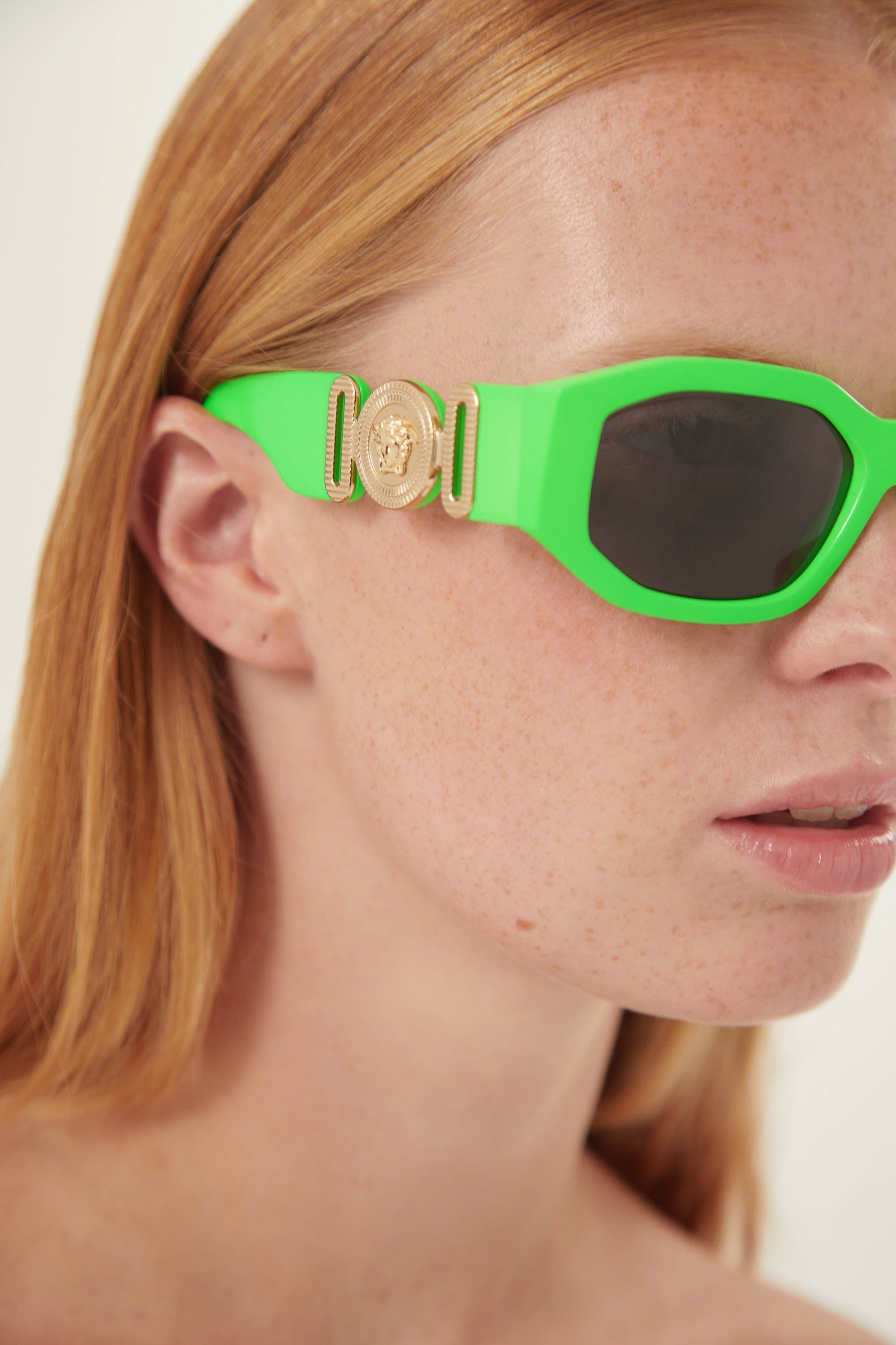 Versace biggie sunglasses in green with iconic jellyfish