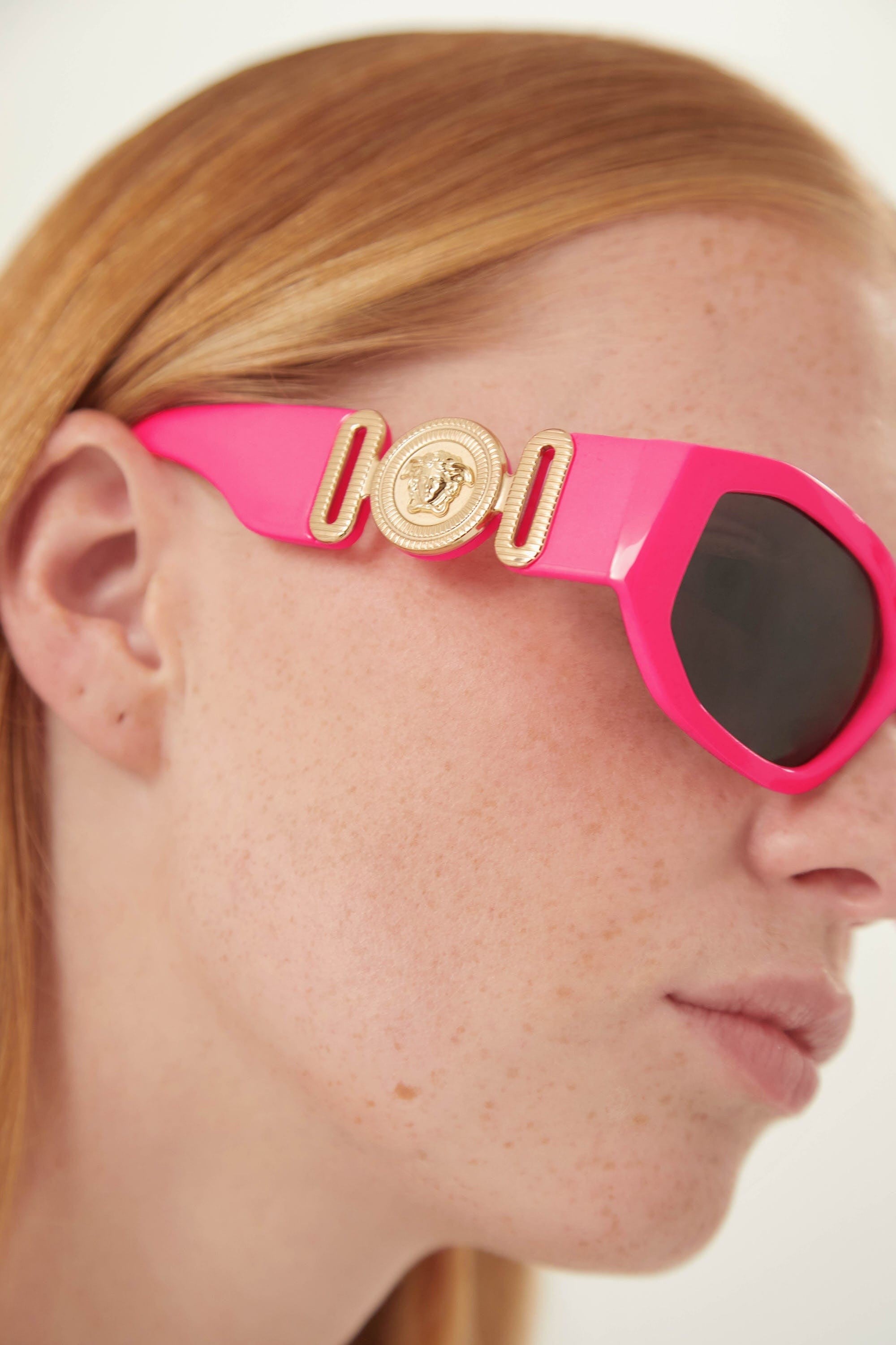 Versace biggie sunglasses in pink with iconic jellyfish