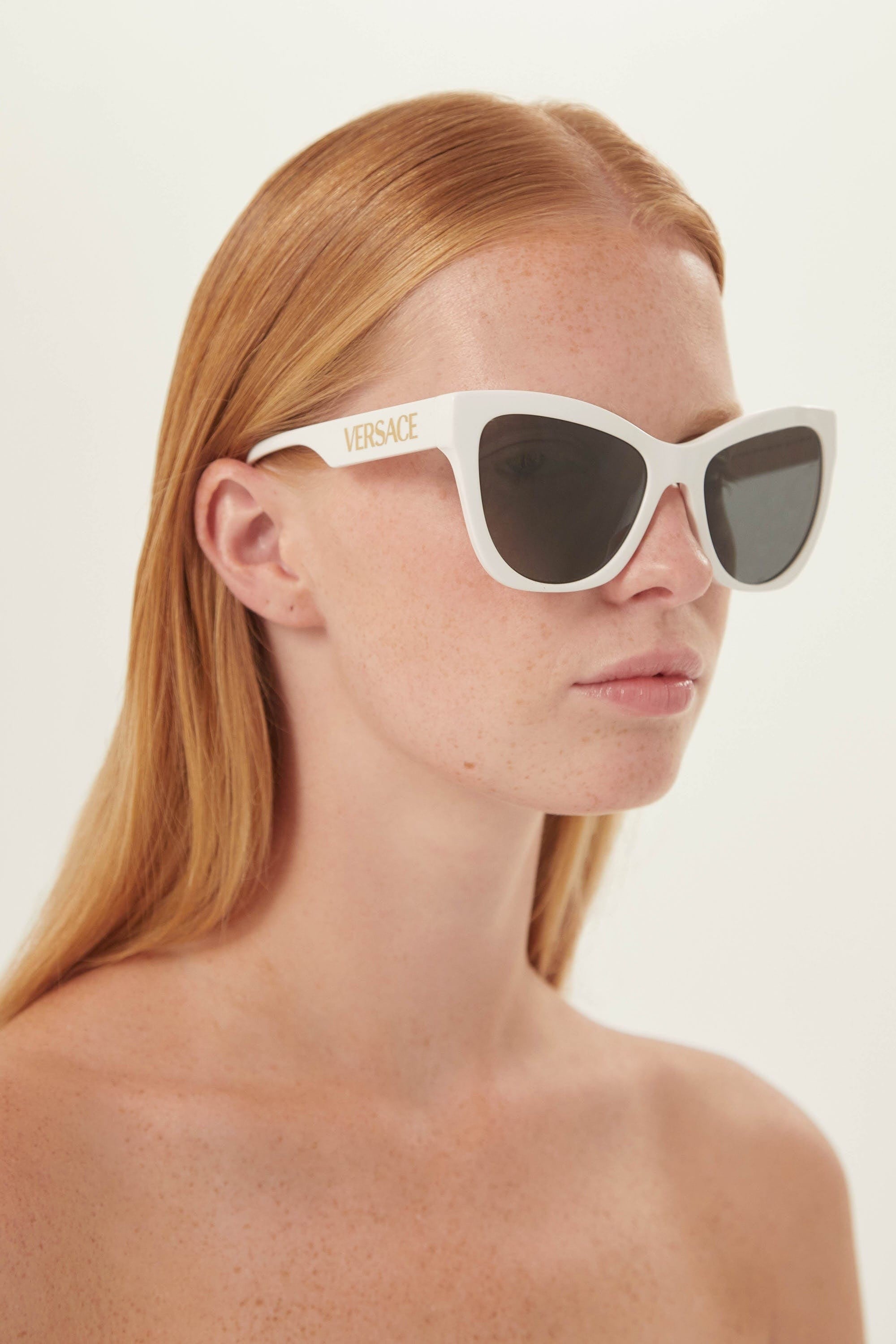 Versace cat eye white sunglasses