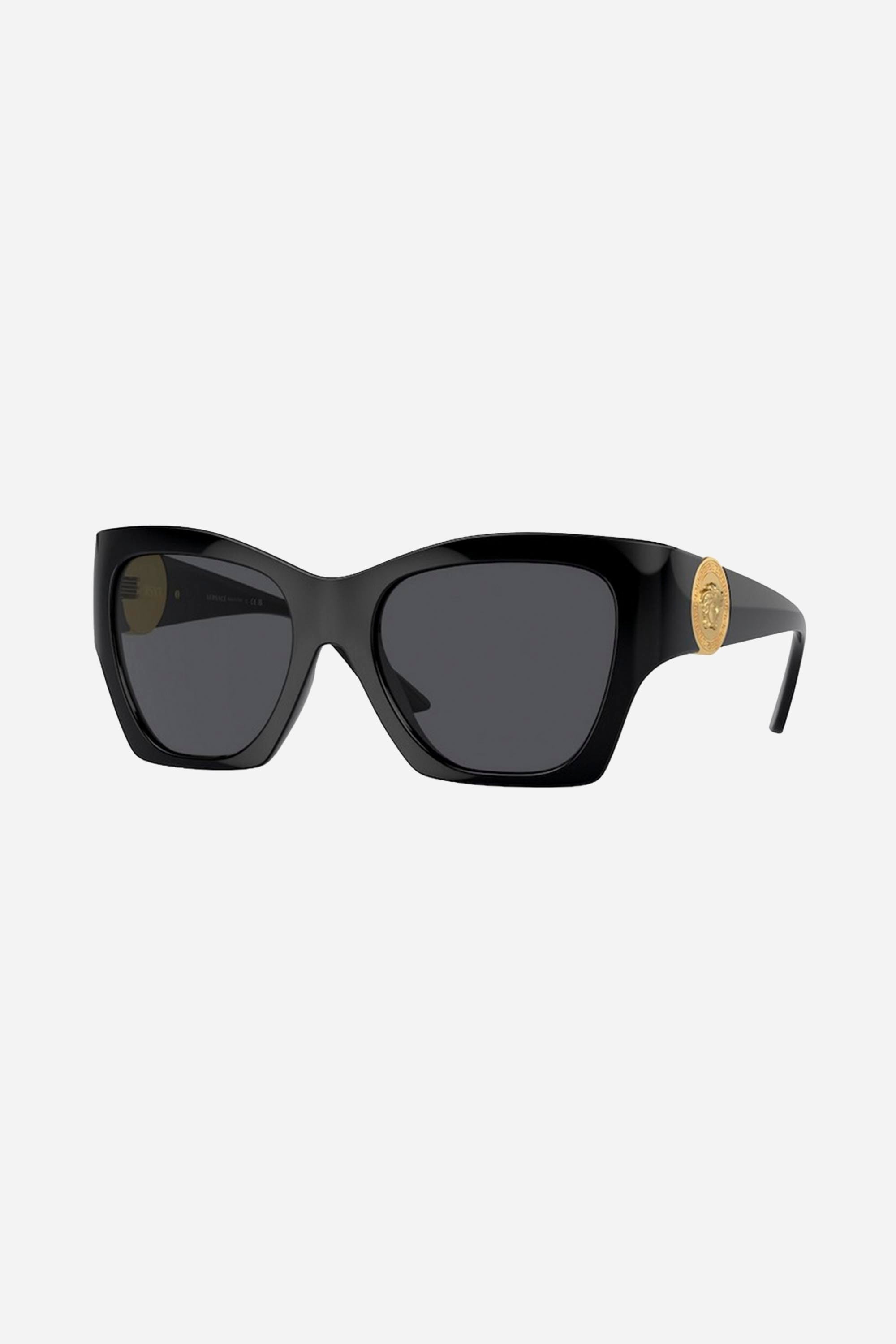 Versace cat-eye shade in black with iconic jellyfish