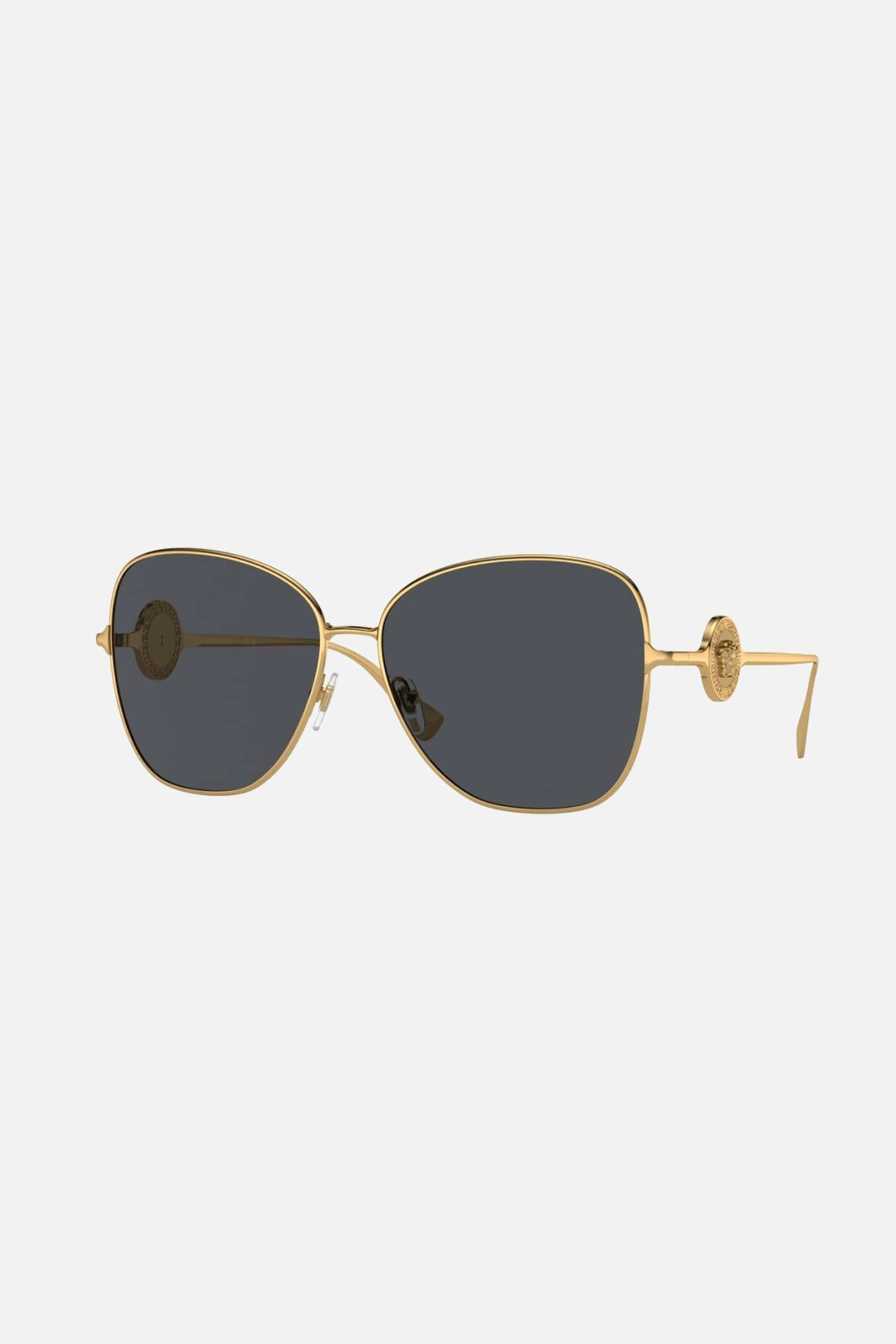 Versace pilot metal gold sunglasses featuring iconic jellyfish