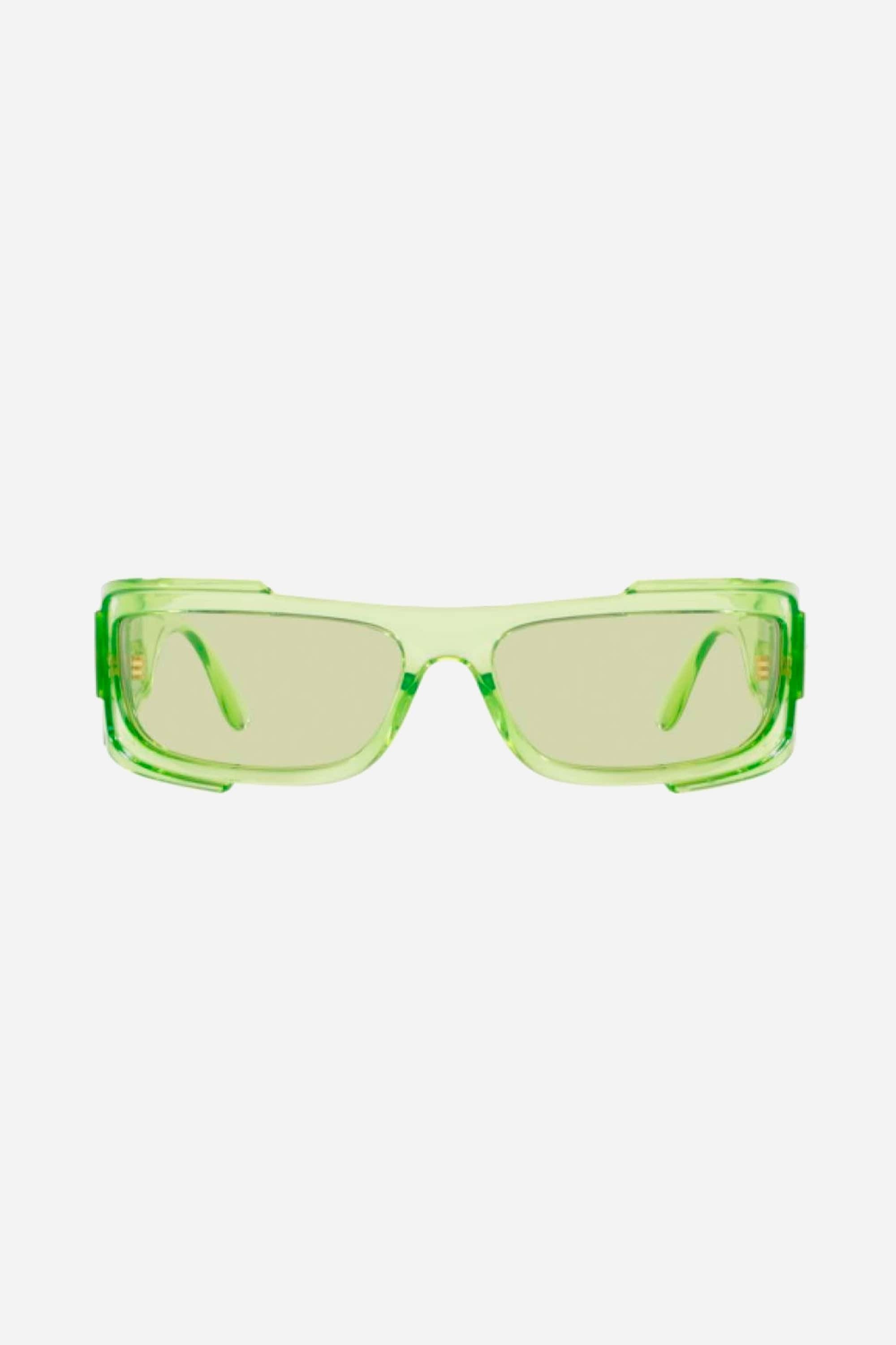 Versace rectangular light green sunglasses with the iconic jellyfish