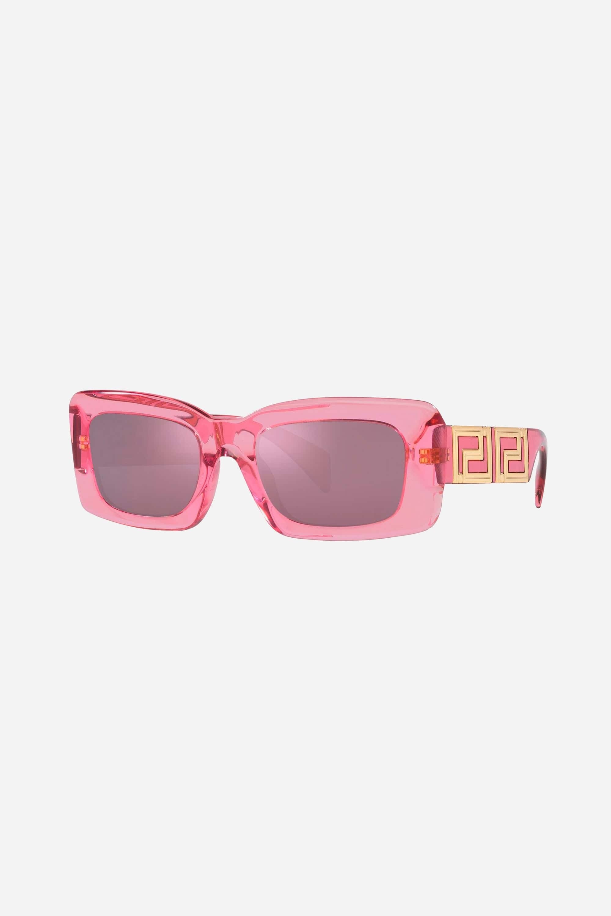 Versace squared transparent pink sunglasses