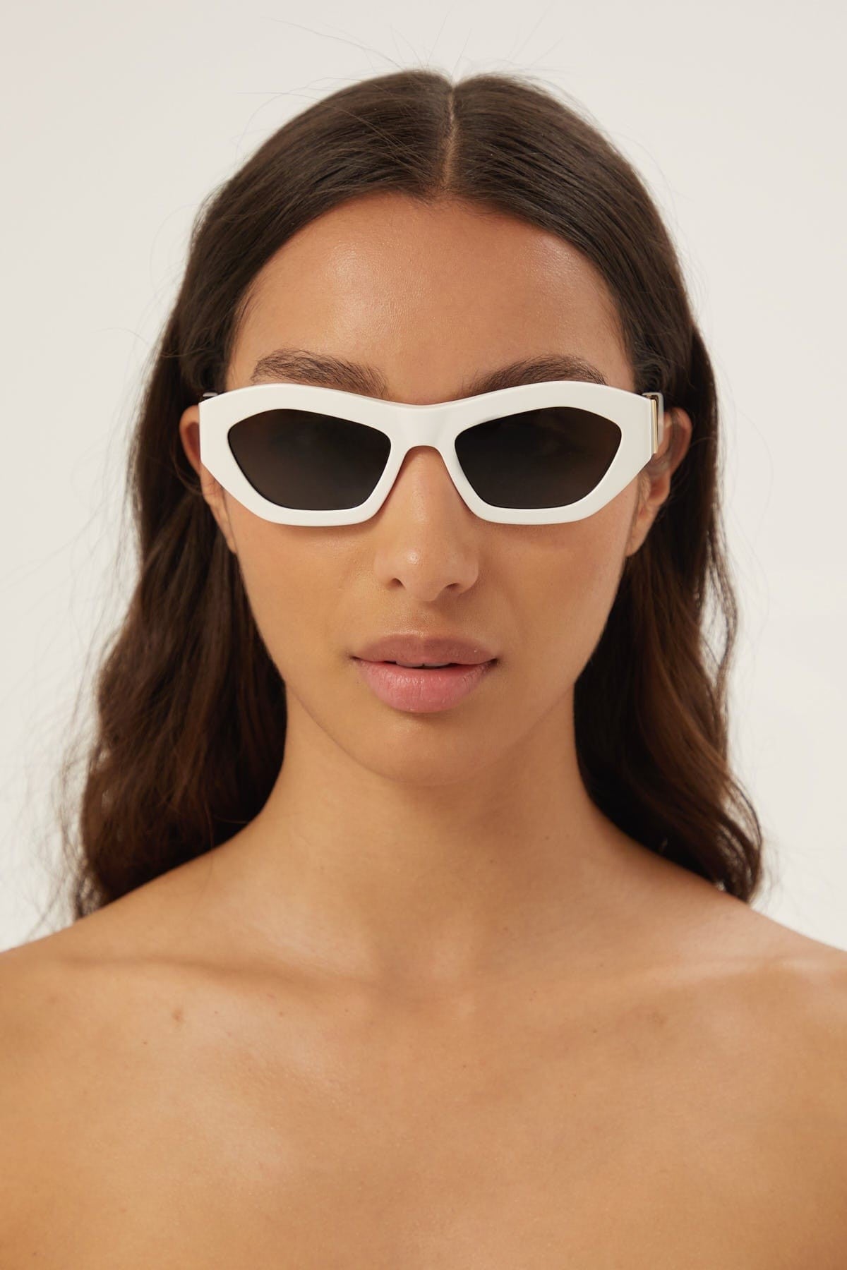 Bottega Veneta geometrical white sunglasses