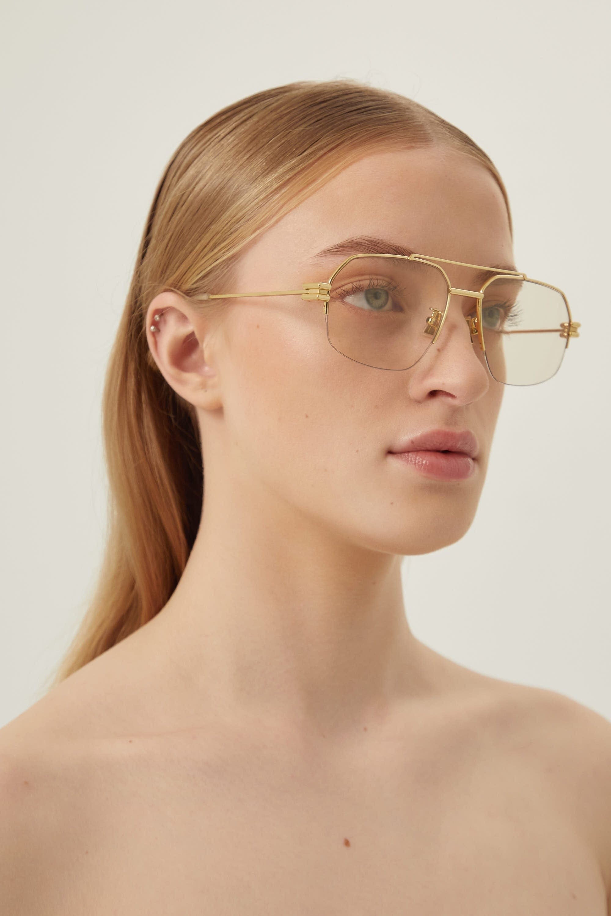 Bottega Veneta gold light sunglasses