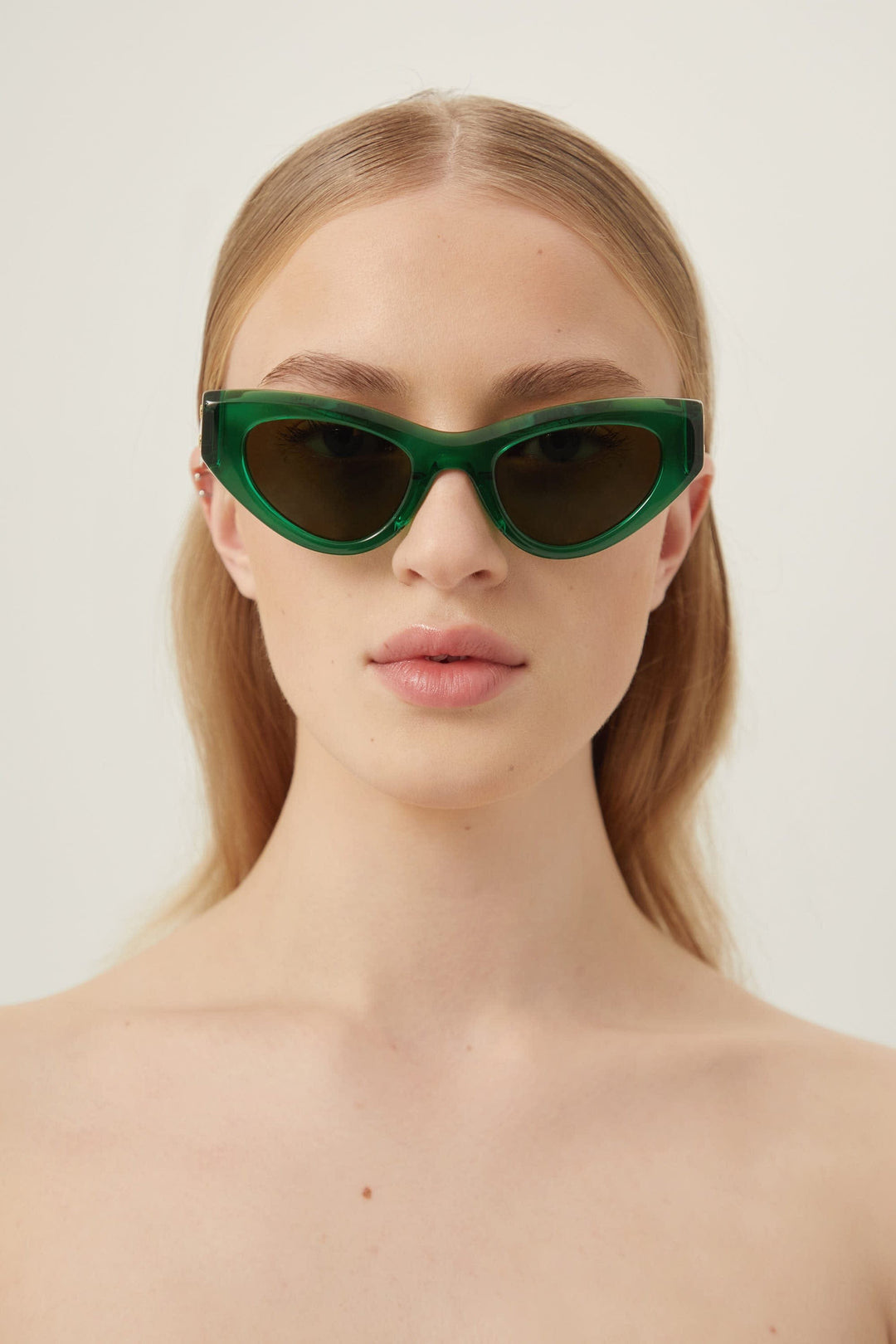 Bottega Veneta green cat eye sunglasses