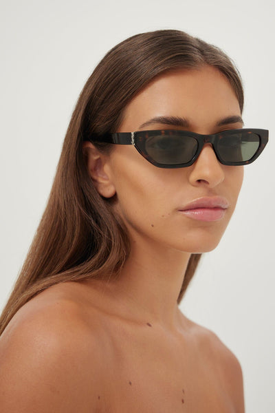 SAINT LAURENT☆ロゴポイント ラウンド サングラス HAVANA BROWN Saint Laurent SLM8FN Havana Brown Sunglasses | Costco