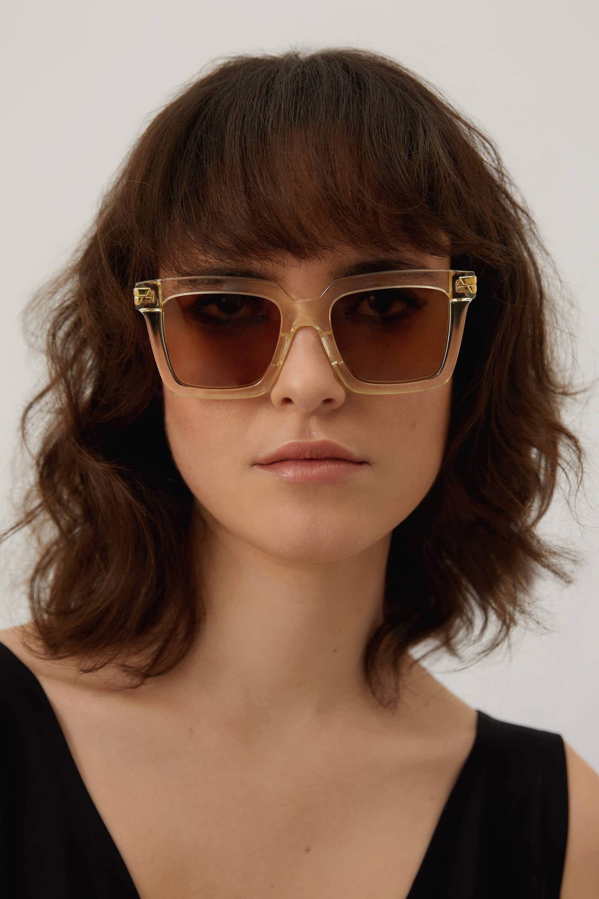 Bottega Veneta iconic squared crystal acetate sunglasses