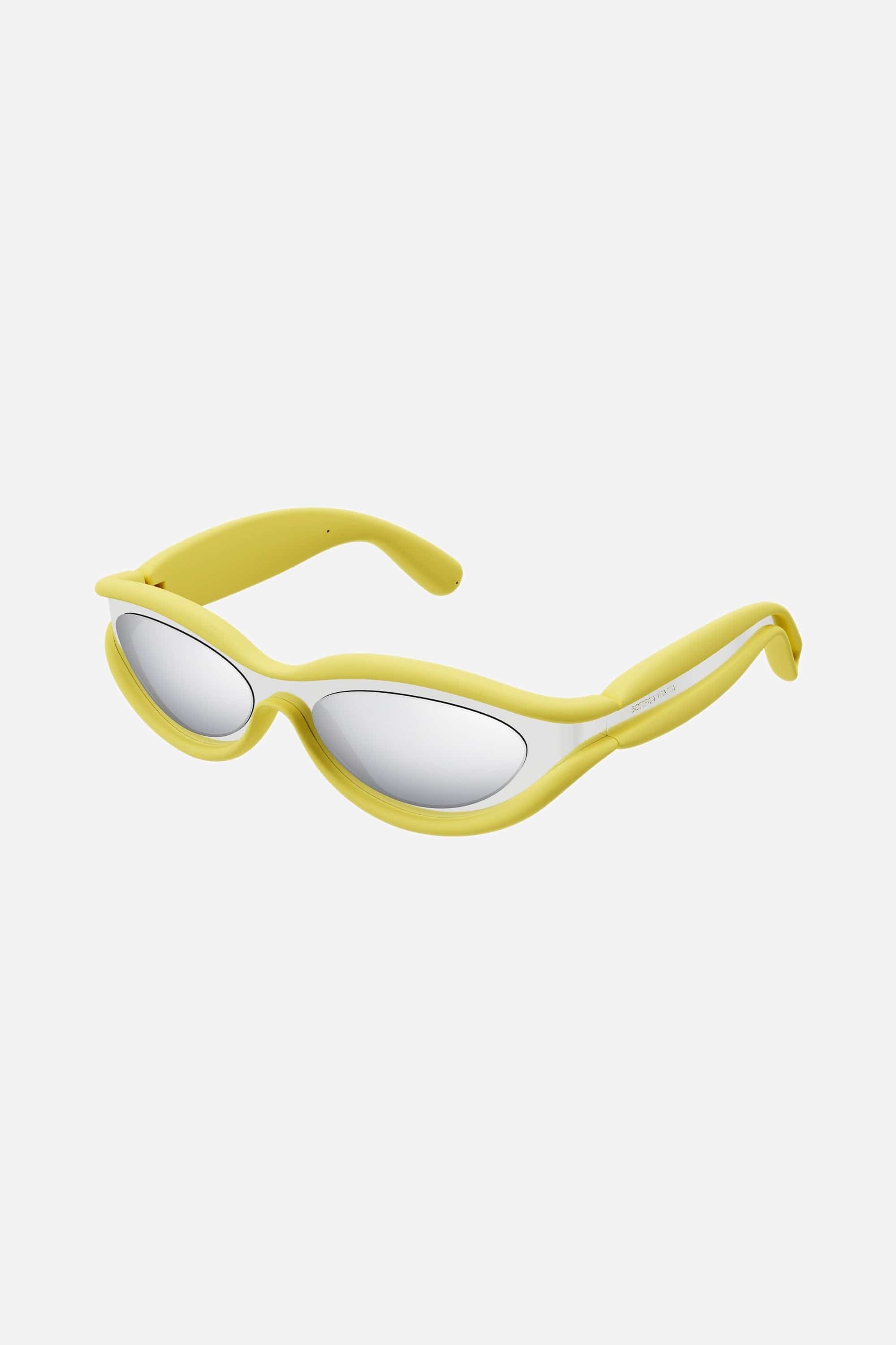 Bottega Veneta lime rubberized sunglasses