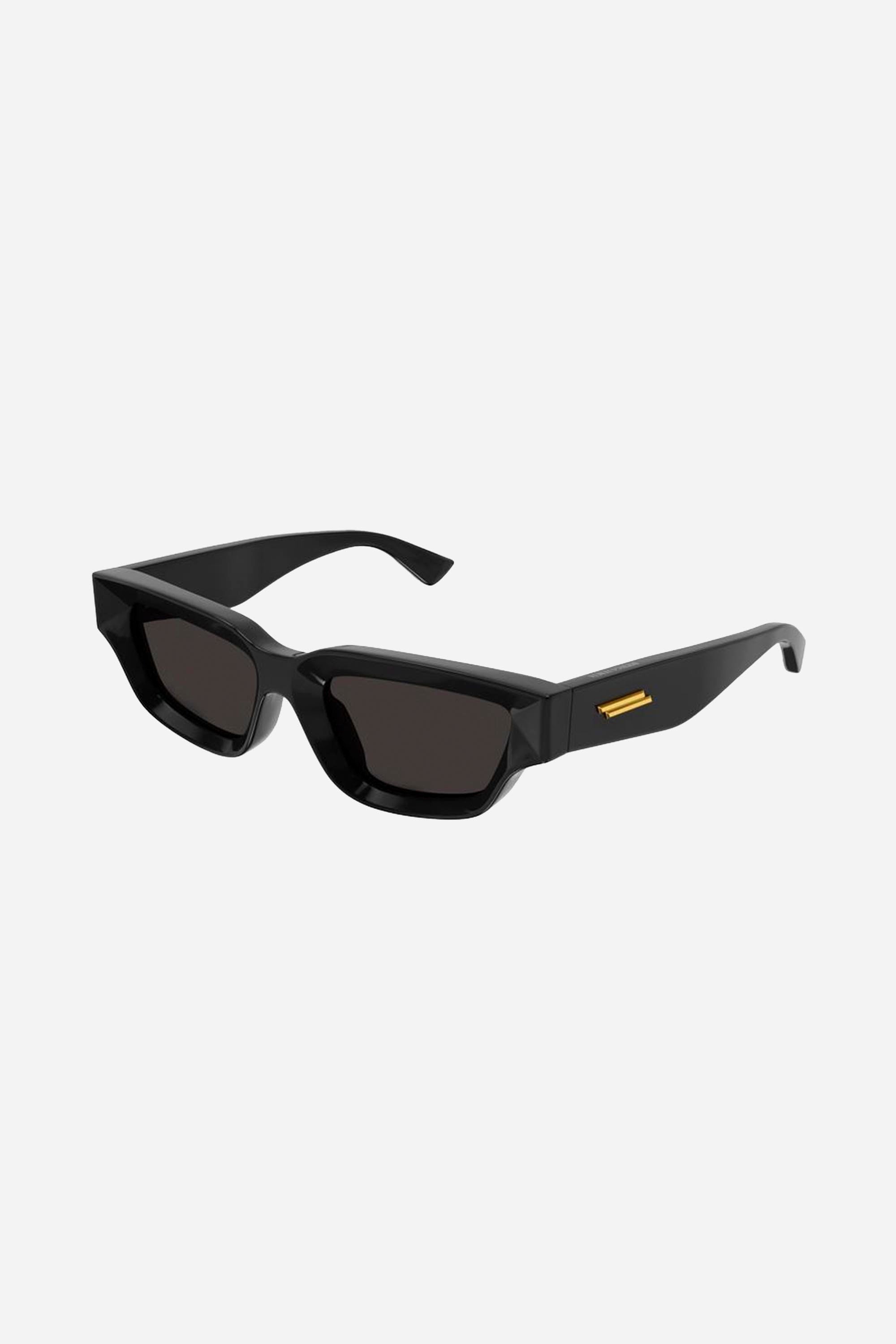 Bottega Veneta micro rectangular black sunglasses