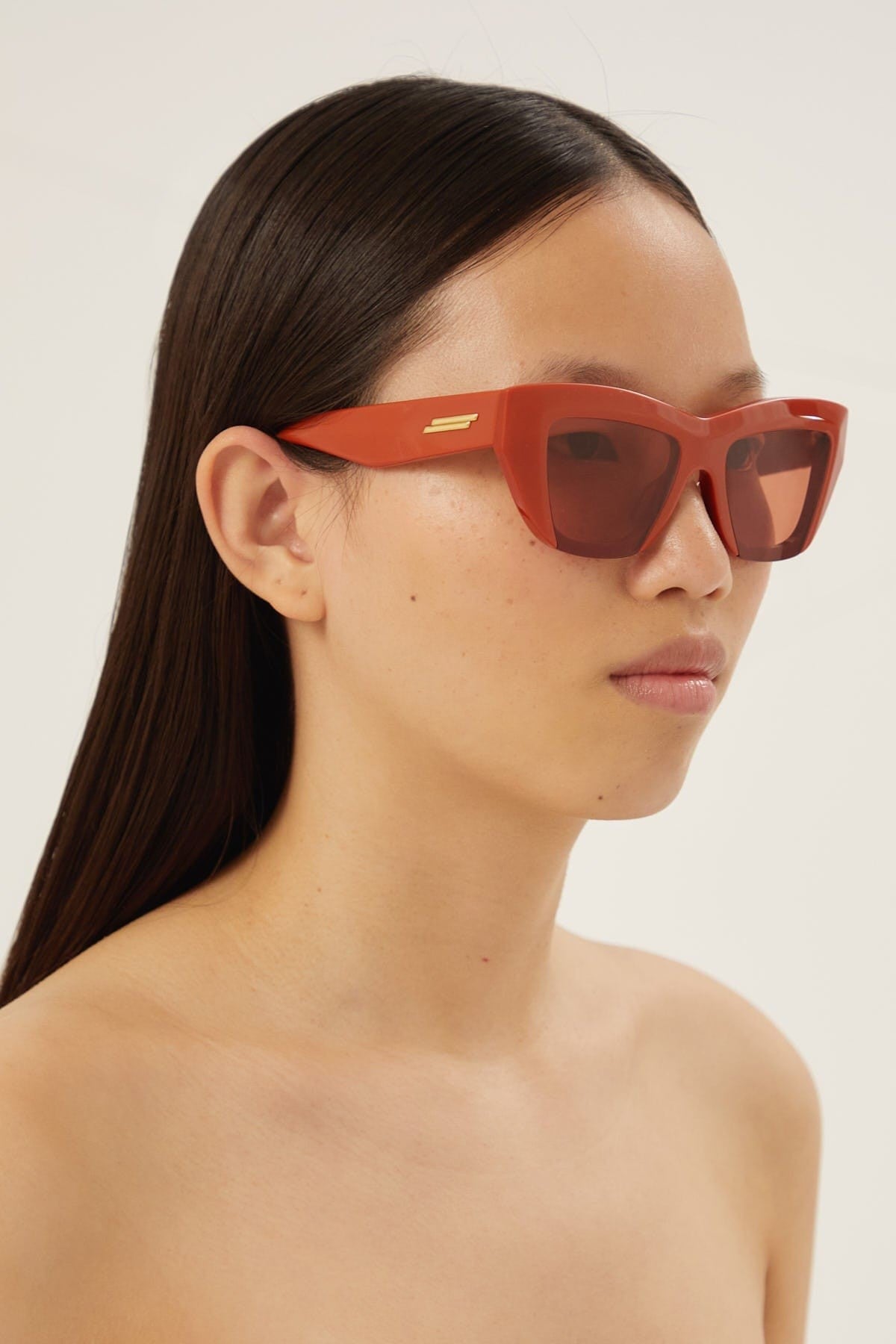 Bottega Veneta orange cat eye geometrical sunglasses