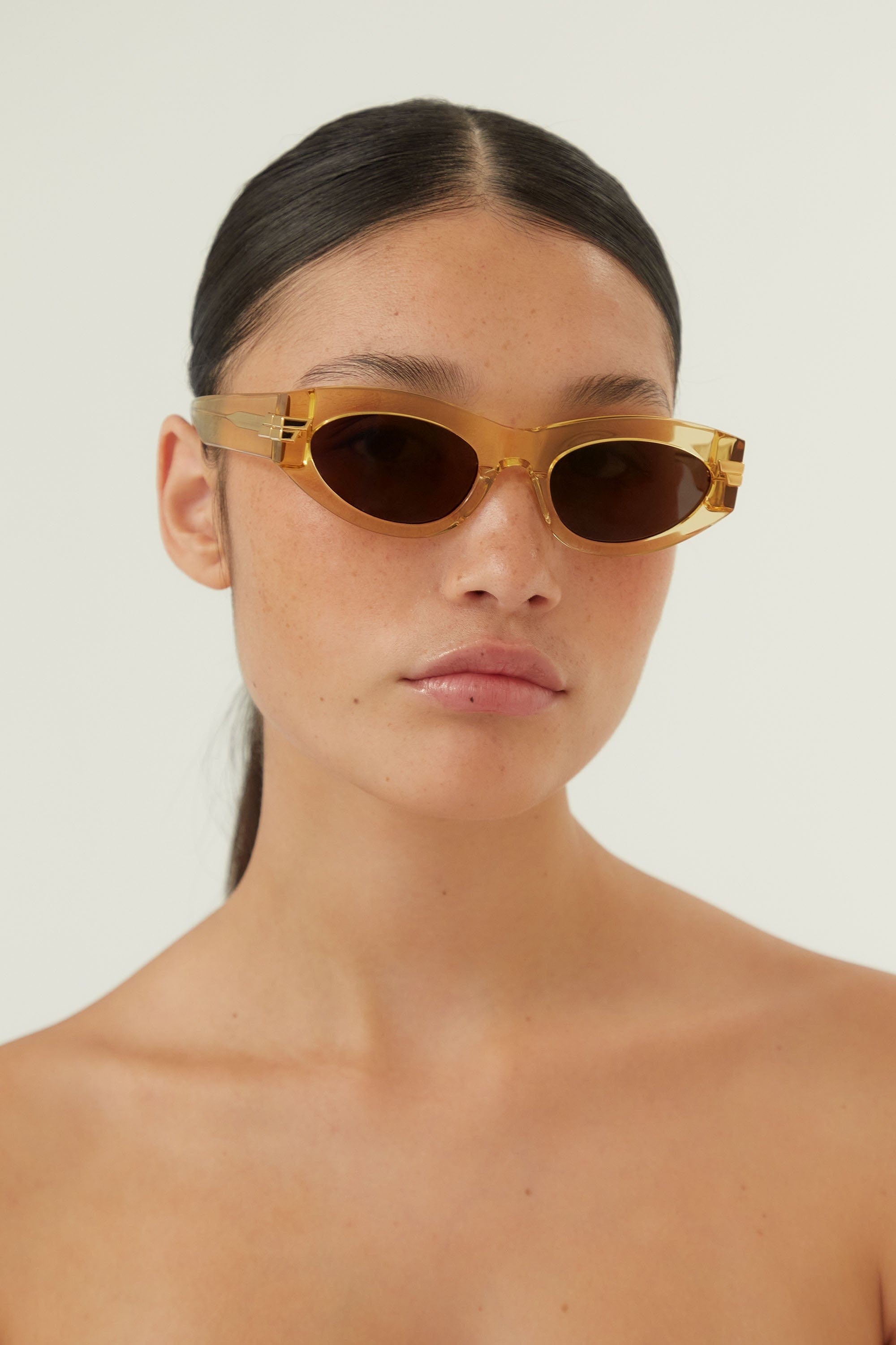 Bottega Veneta oval crystal sunglasses