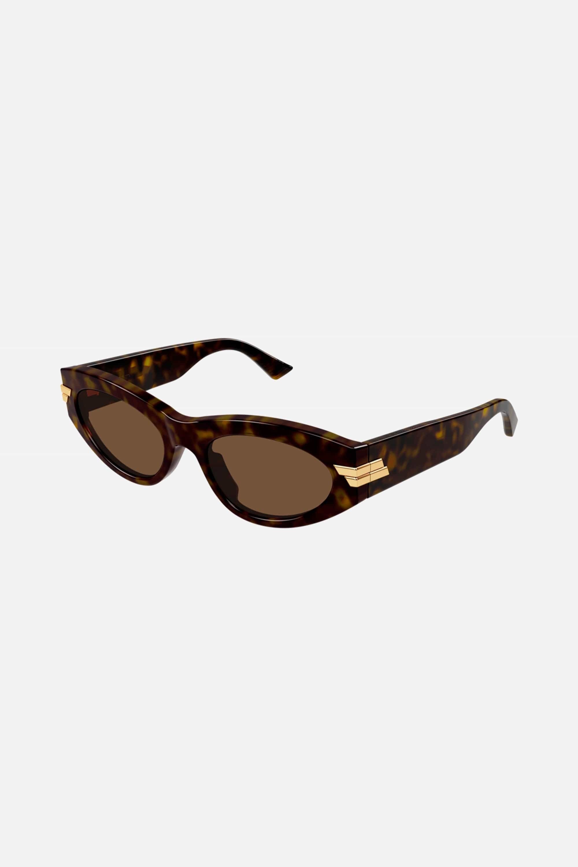 Bottega Veneta oval havana sunglasses