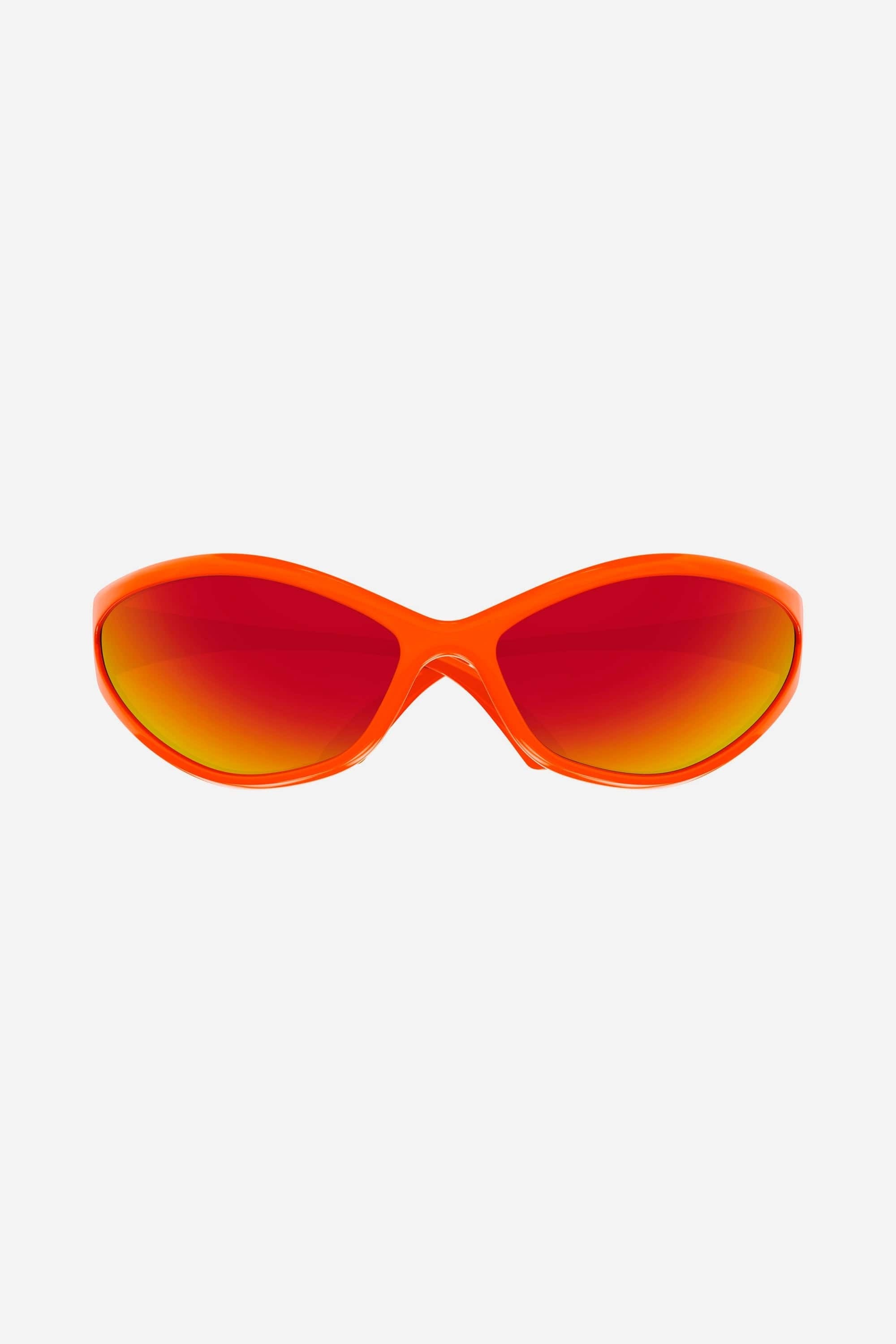 Occhiali da sole ovali Balenciaga 90S in arancione fluo Eyewear Club