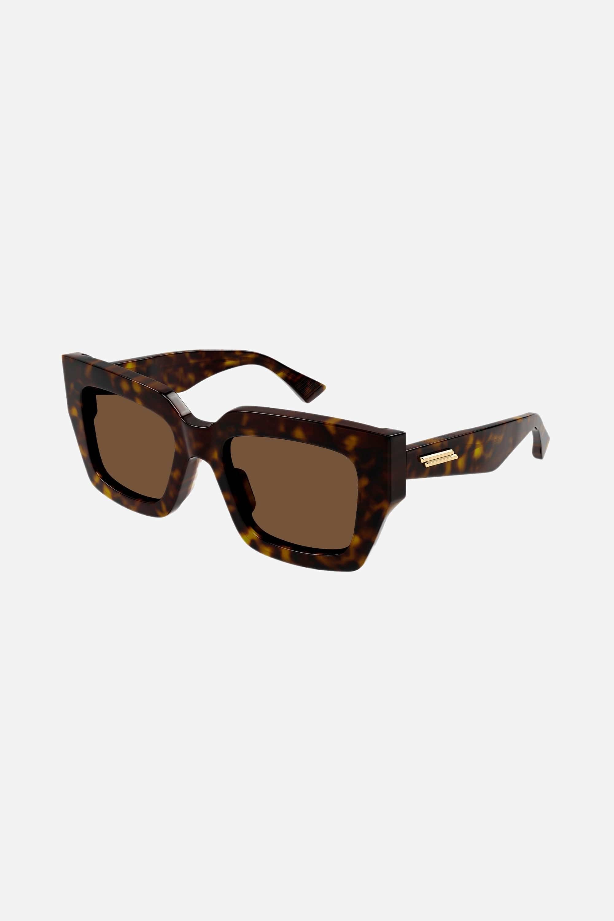 Bottega Veneta squared bold havana sunglasses