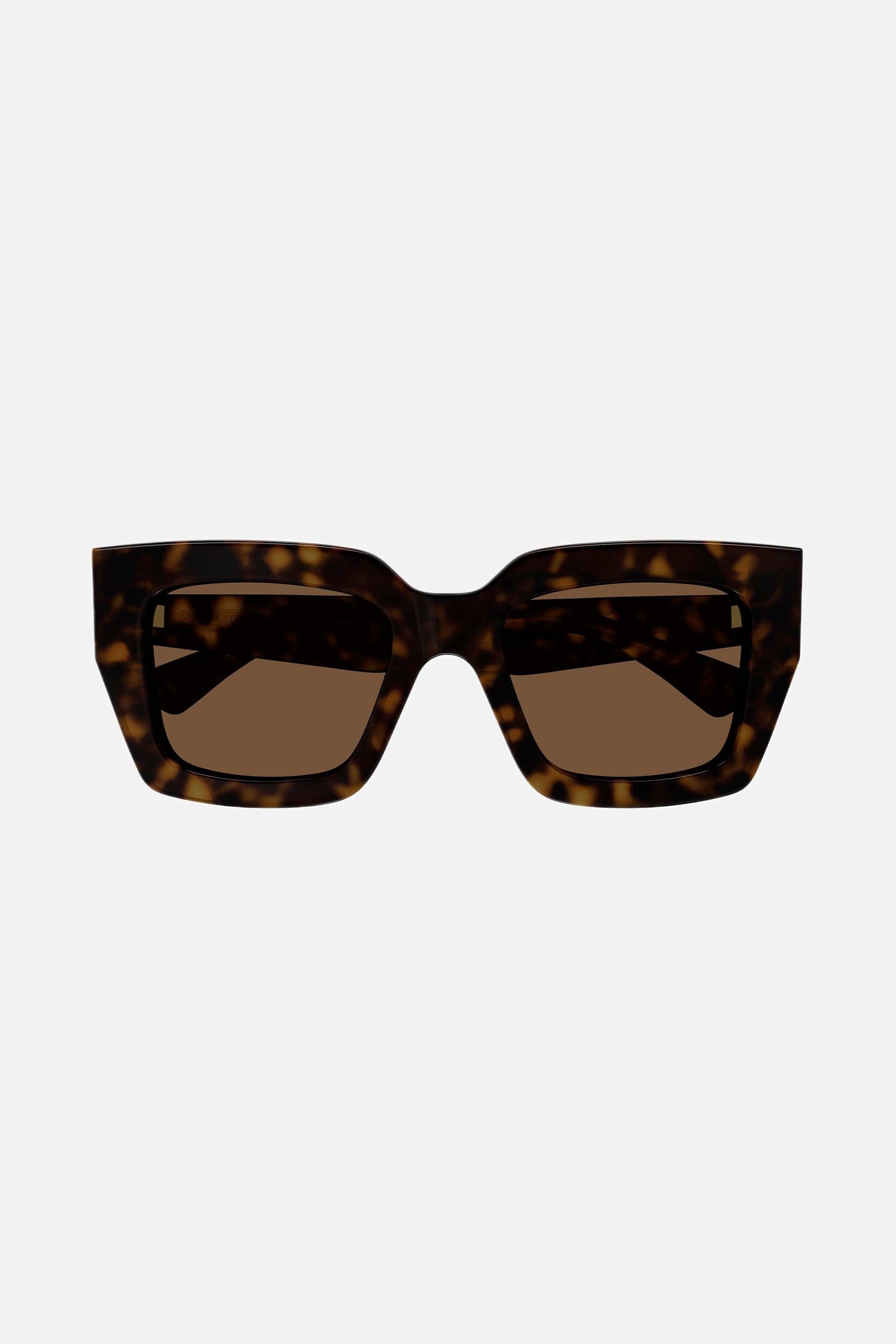 Bottega Veneta squared bold havana sunglasses