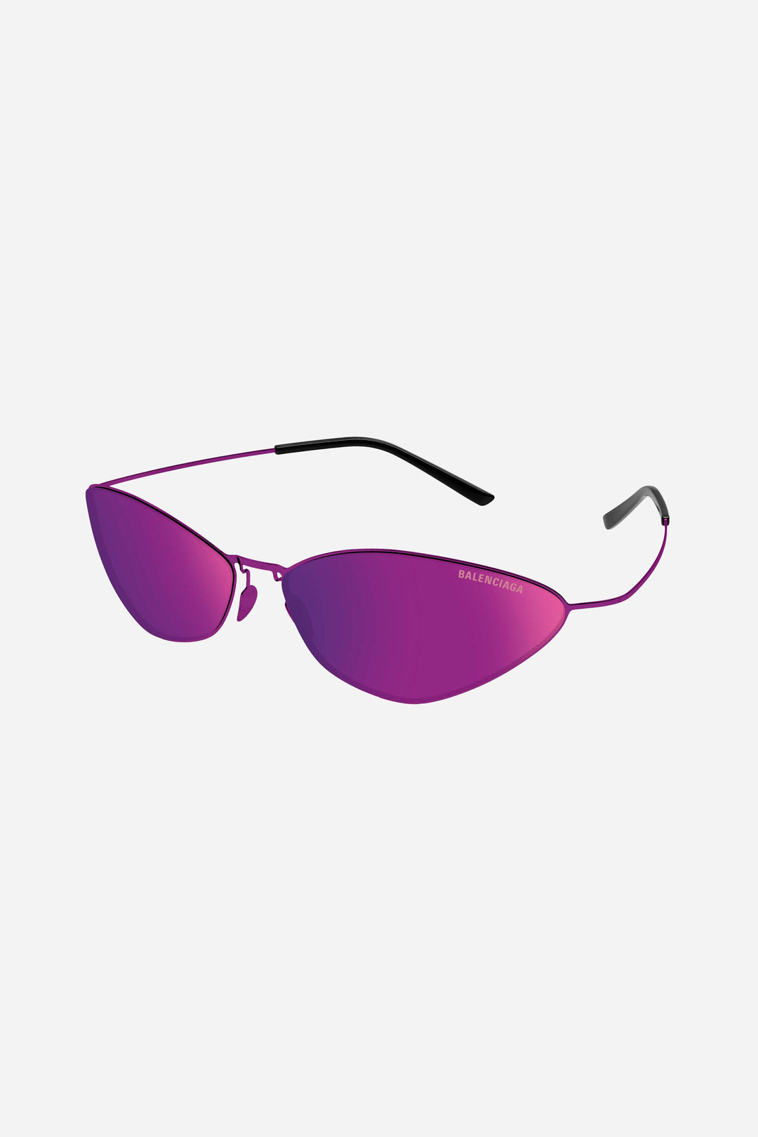 Metallic single piece purple Balenciaga sunglasses