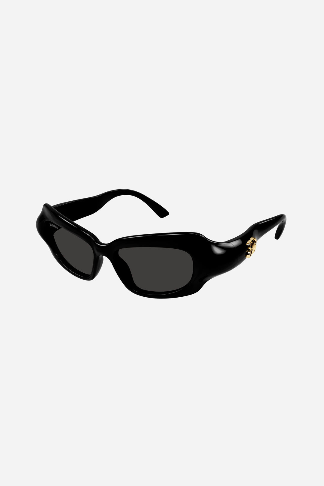 Black oval Balenciaga sunglasses with grey lense