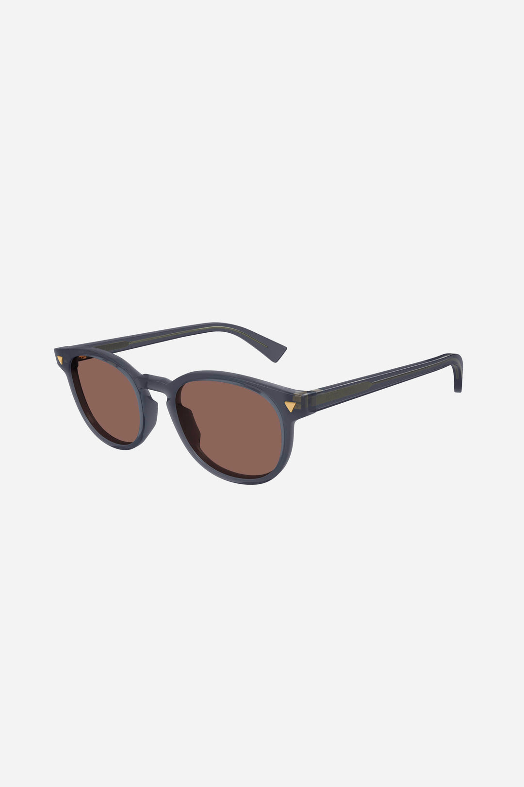 Bottega Veneta grey and brown oval sunglasses