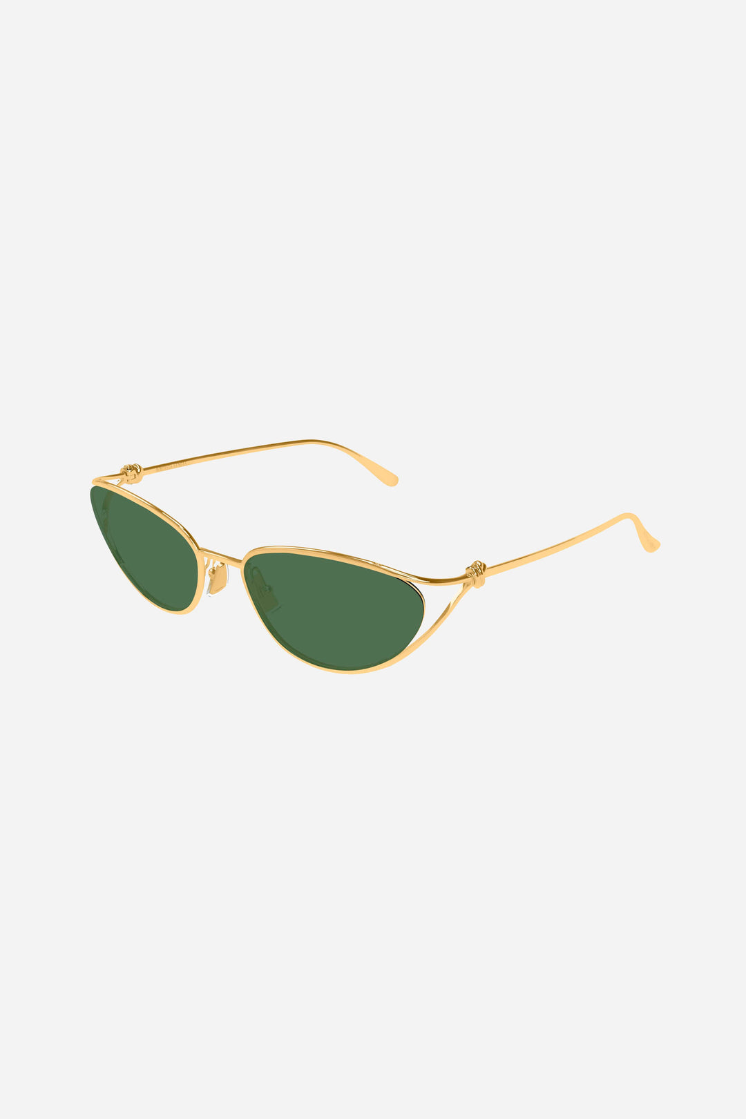 Gold and grey cat-eye metallic sunglasses