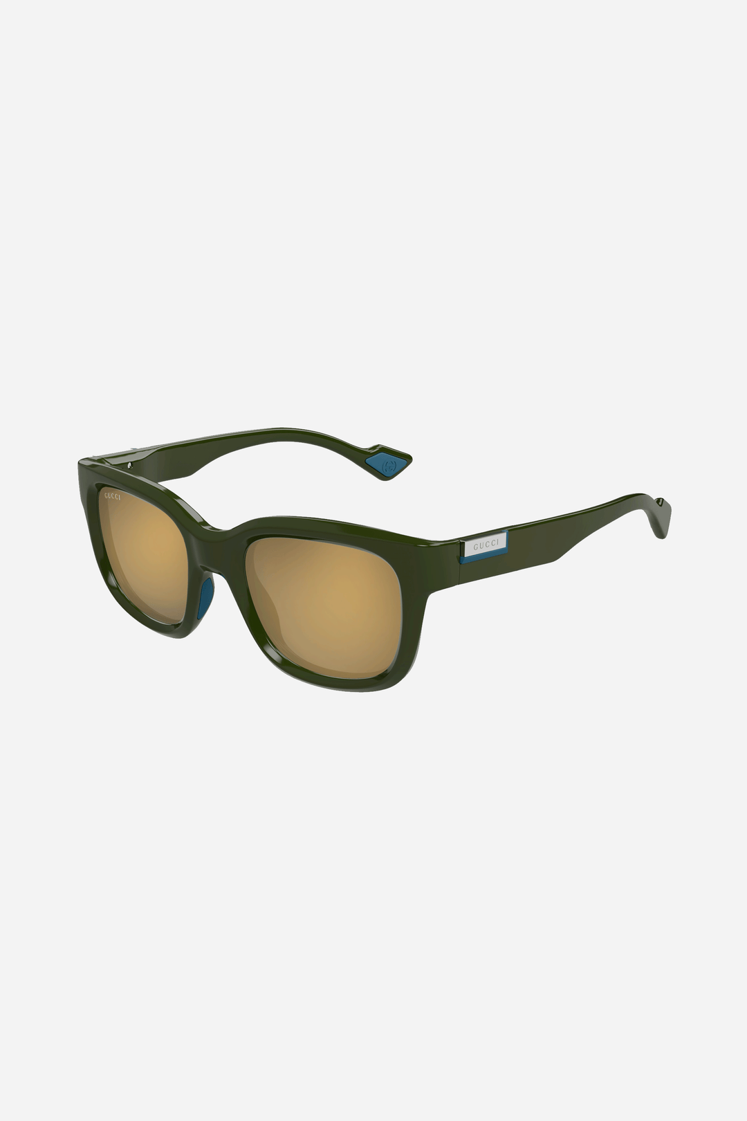 Green Gucci sunglasses with gold lense