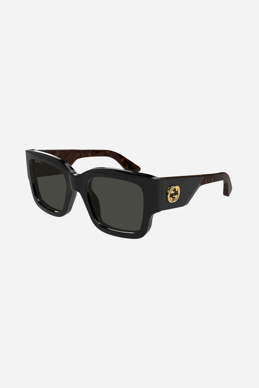 Black Gucci sunglasses with gold logo