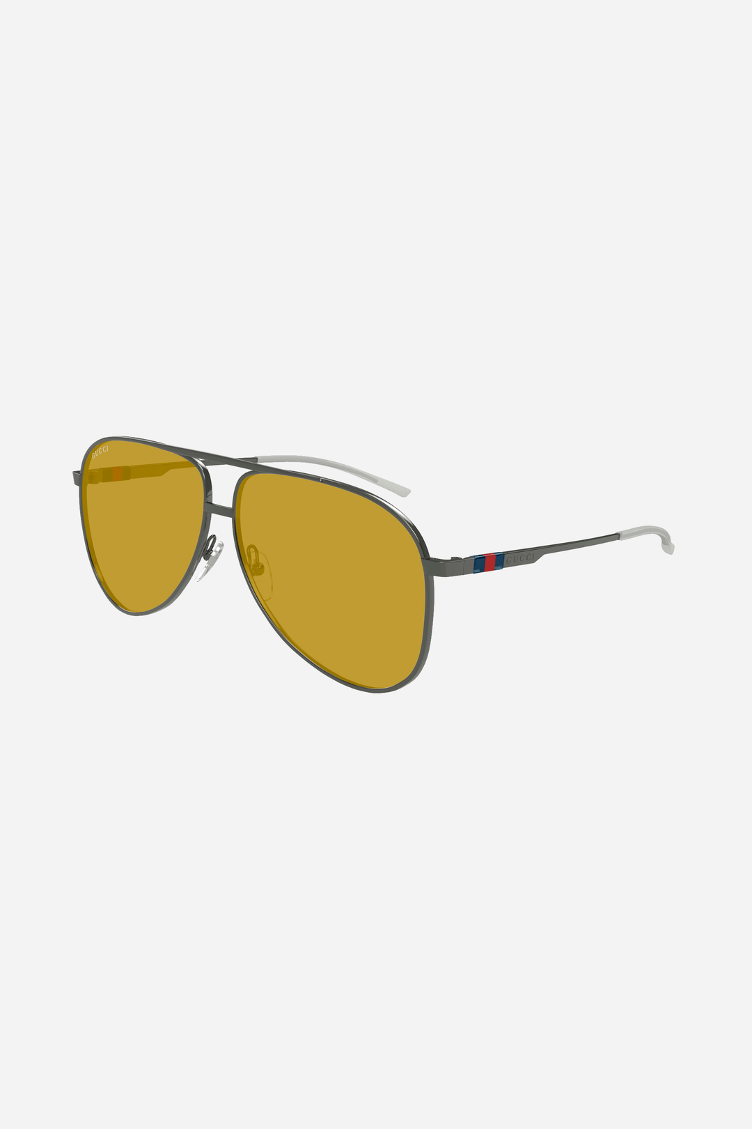 Silver and brown pilot Gucci sunglasses