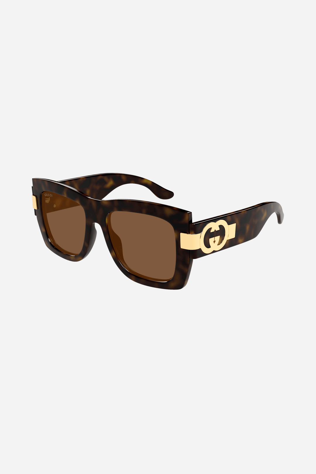 Havana brown Gucci sunglasses with gold logo