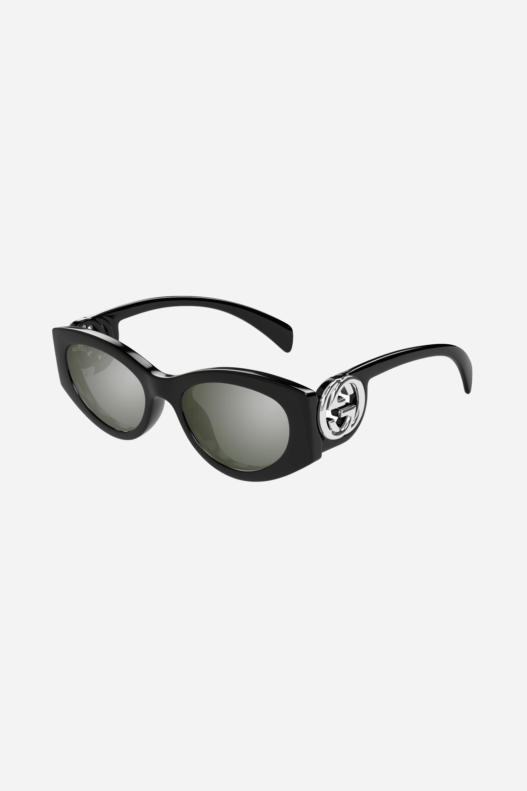 Black and grey oval Gucci sunglasses